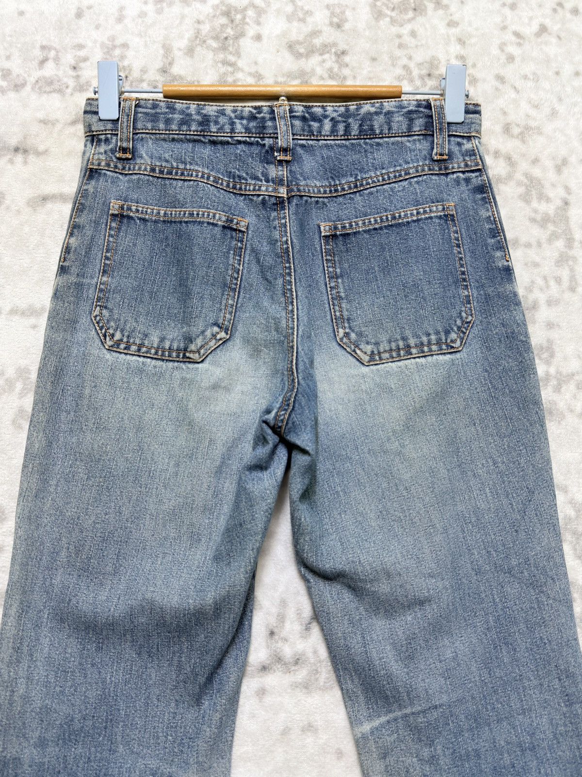 Japanese Brand Vintage Jouer Aux Échecs Y2K Distressed Bell Bottom Jeans Size US 26 / EU 42 - 10 Thumbnail