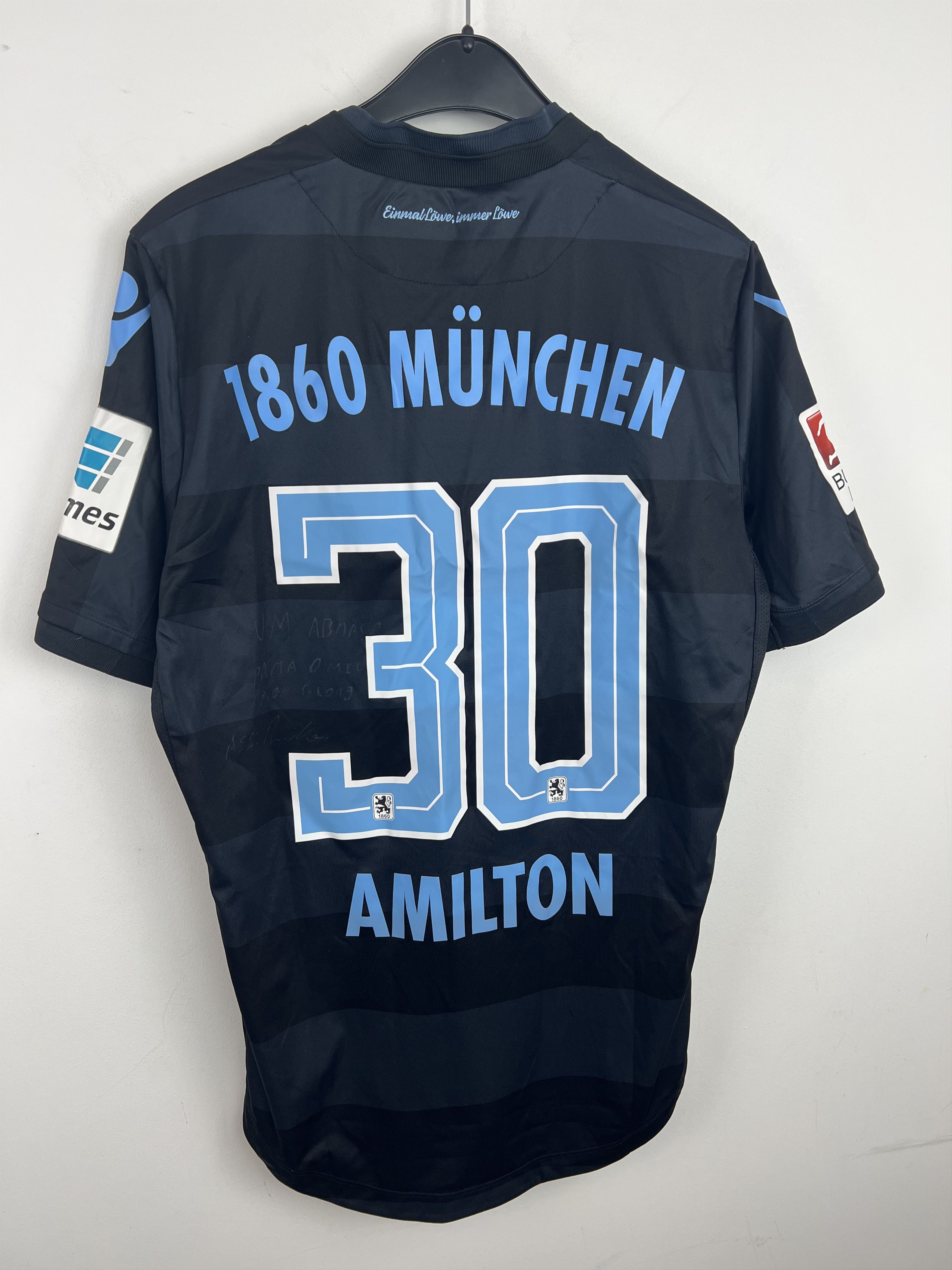 Macron TSV 1860 Munchen 2016-17 Away FOOTBALL Kit SHIRT Size US L / EU 52-54 / 3 - 12 Thumbnail