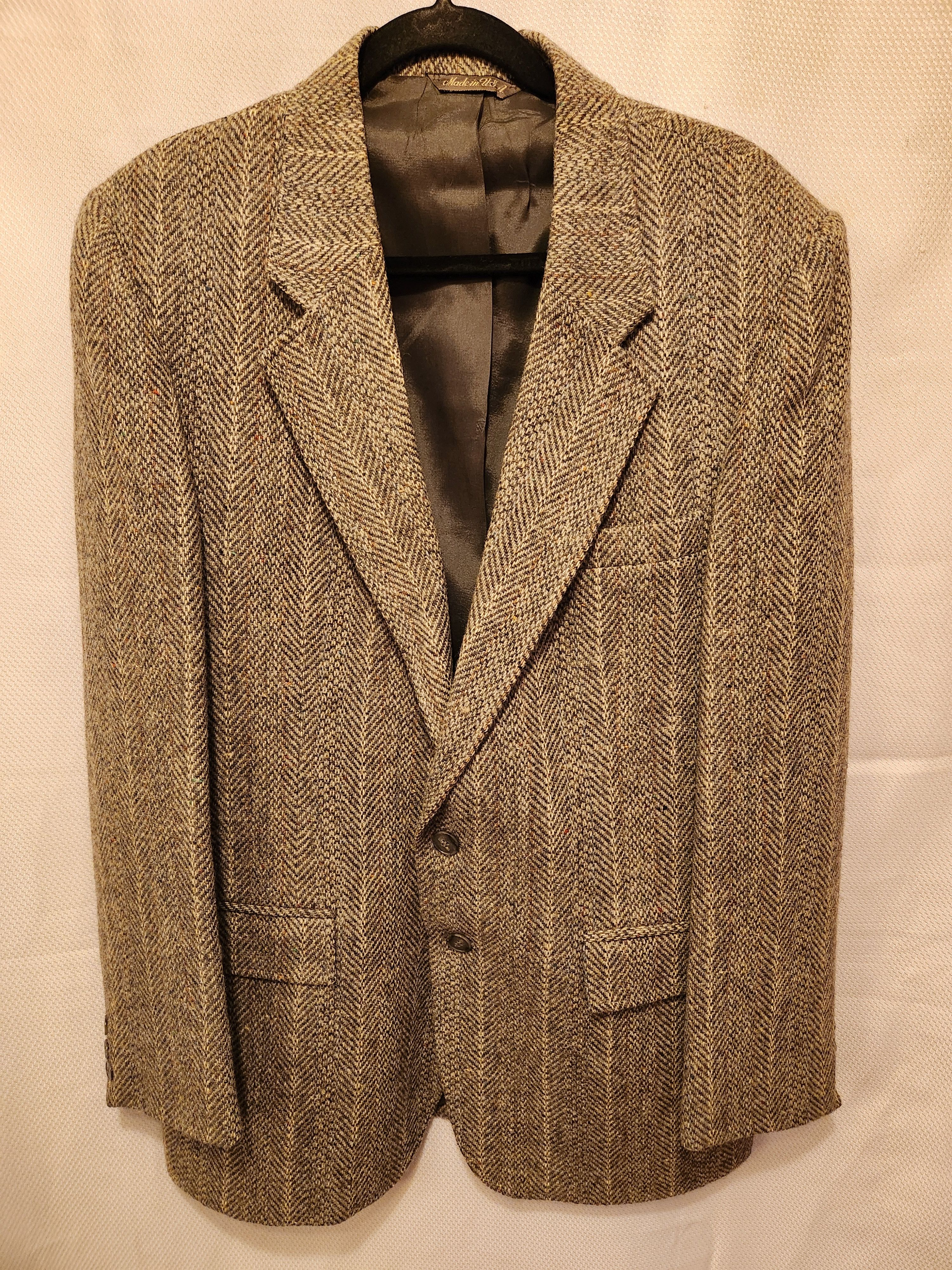 Levi's Vintage 70's Gray Herringbone Tweed Blazer Size 42L - 1 Thumbnail