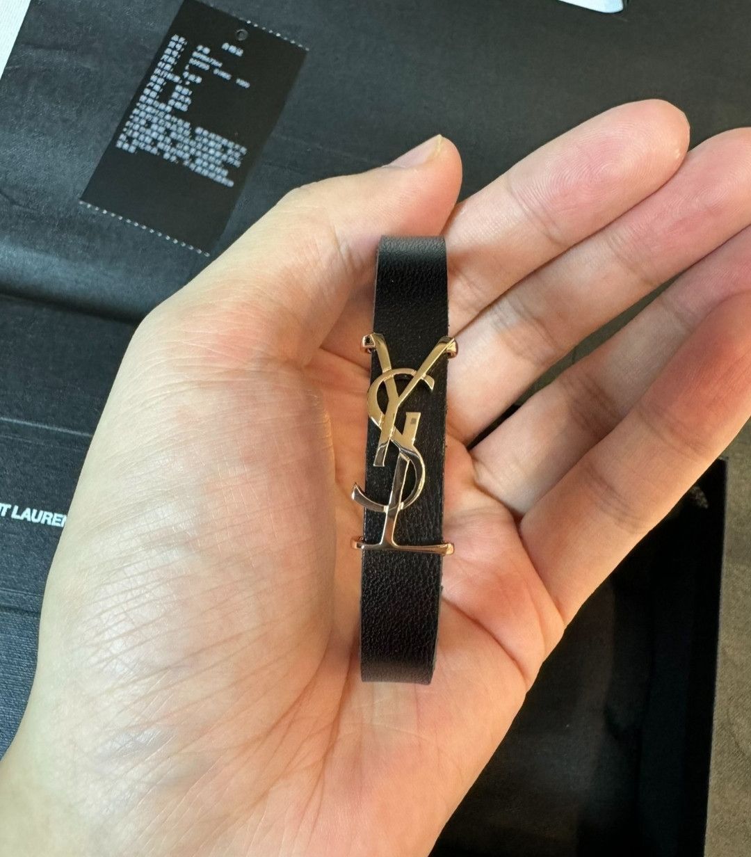 Saint Laurent Paris saint laurent Rose Gold Logo Bangle Bracelet-2505 Size ONE SIZE - 1 Thumbnail