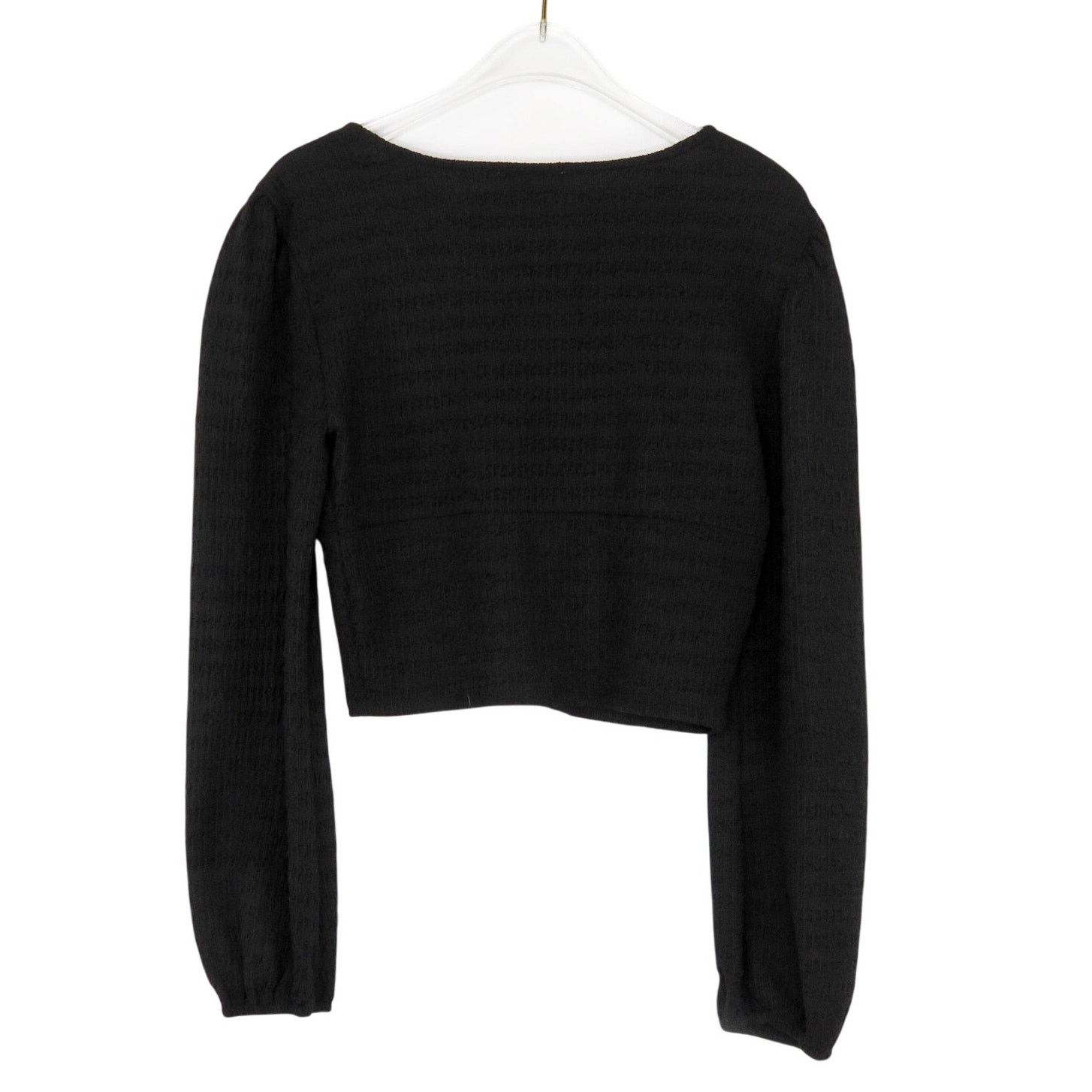 Macys Urban Romantics Black Cropped Long Sleeve Top Small Size S / US 4 / IT 40 - 3 Thumbnail