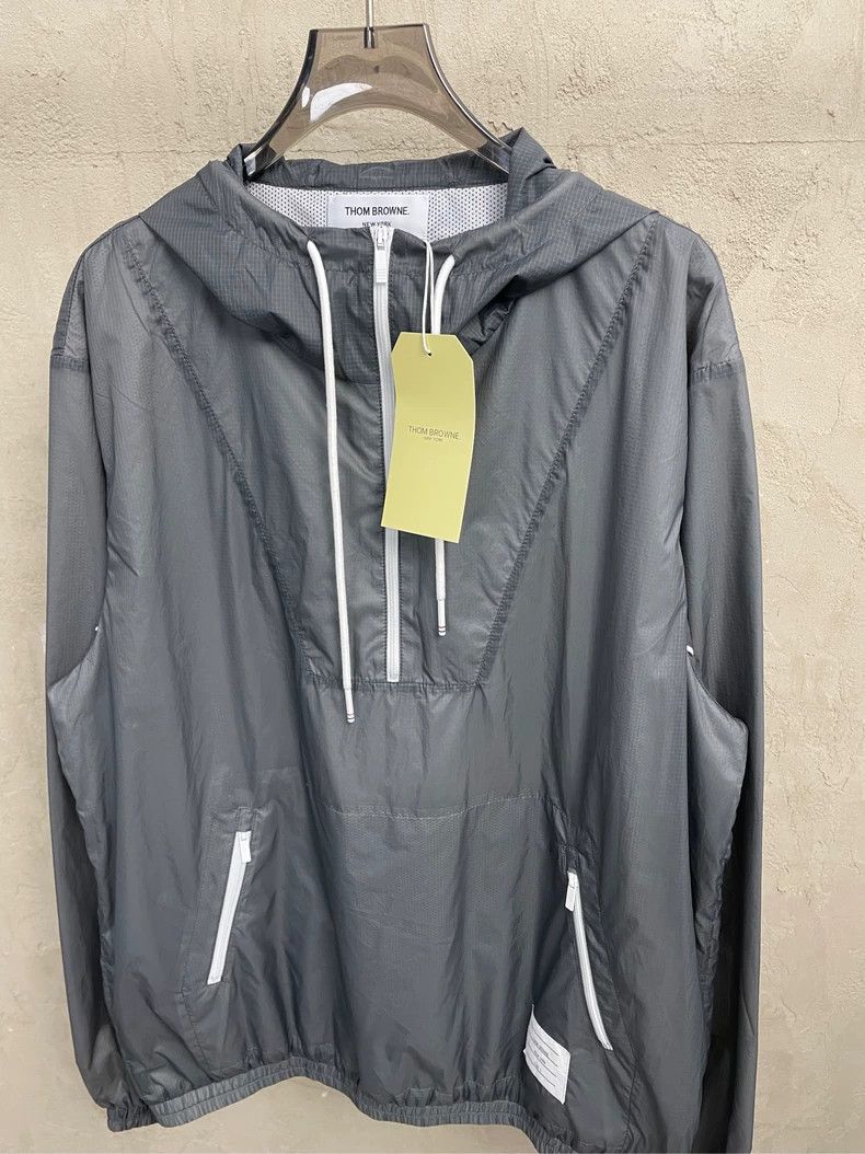 Thom Browne Thom browne Gray four-striped half-zip hooded hoodie nylon Size US M / EU 48-50 / 2 - 3 Thumbnail