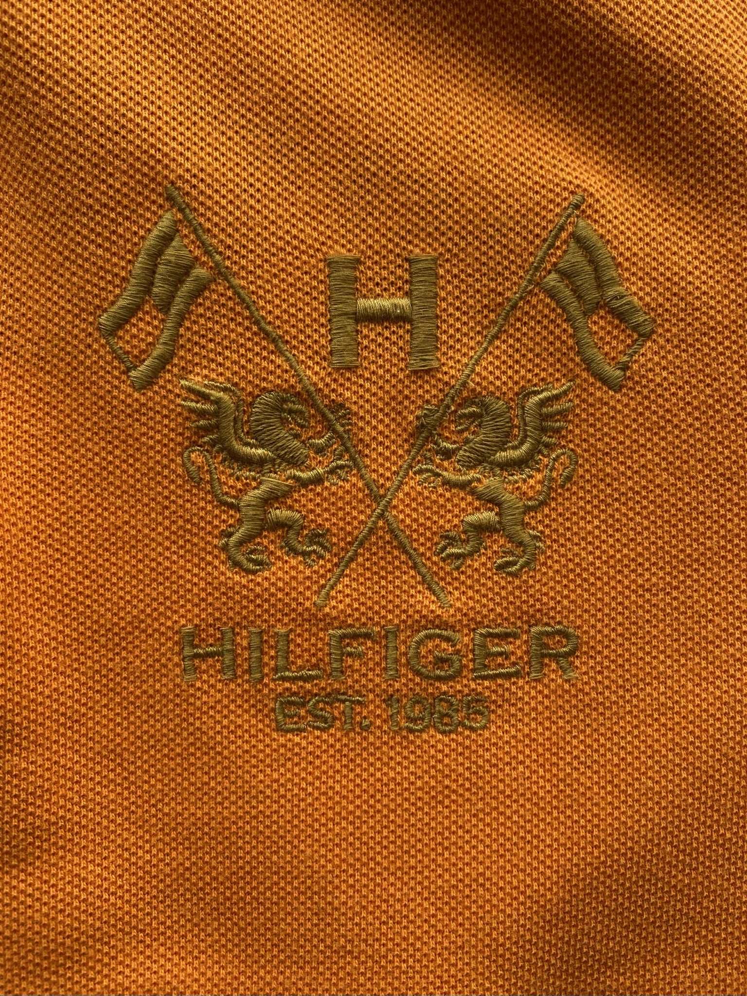Tommy Hilfiger Tommy Hilfiger Holland Netherlands Orange Embroidered Polo Size US XL / EU 56 / 4 - 5 Thumbnail