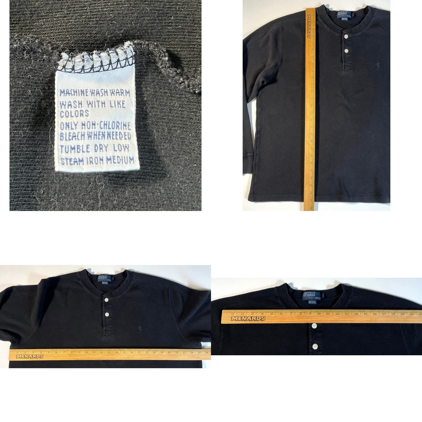 Polo Ralph Lauren Polo Ralph Lauren Men's Henley Shirt Long Sleeve Black XL Size US XL / EU 56 / 4 - 8 Thumbnail