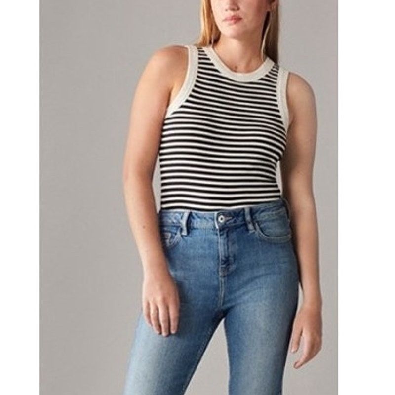 Other F&F Striped Navy Tank Top Sustainably Made Medium Size M / US 6-8 / IT 42-44 - 1 Thumbnail