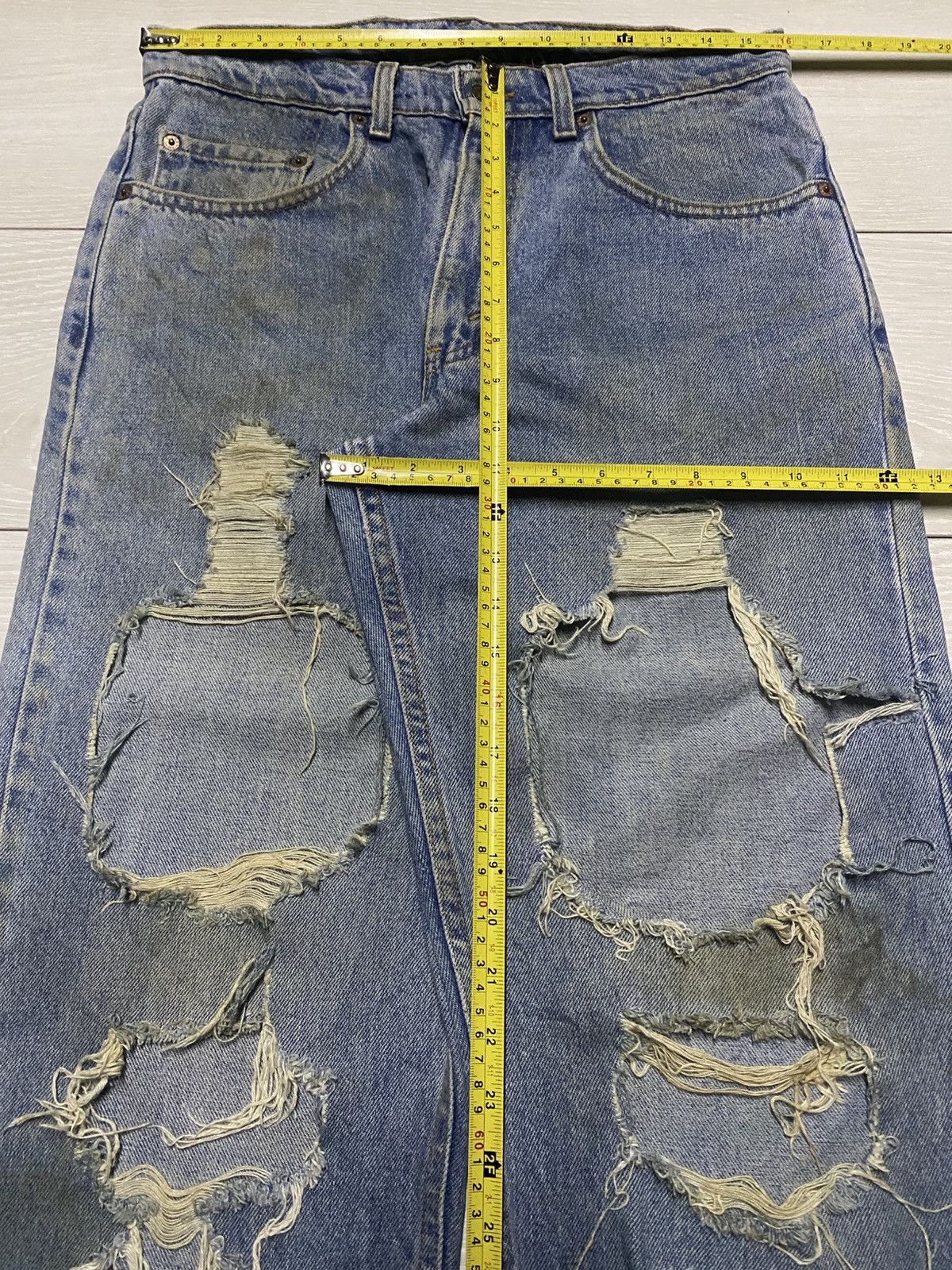 Levi's Vintage Levis Mud Wash Grunge Ripped Jeans Size US 32 / EU 48 - 15 Thumbnail