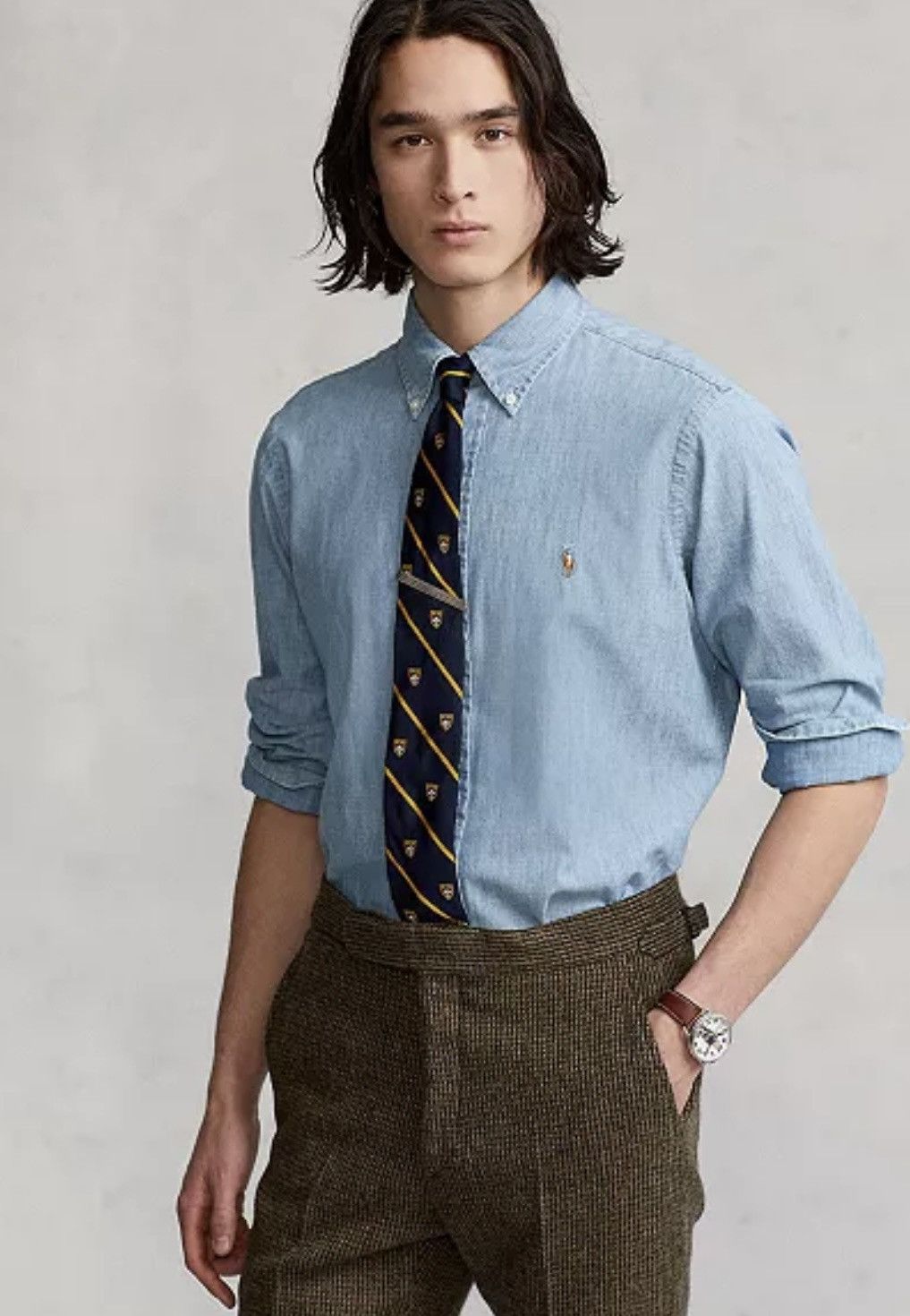 Polo Ralph Lauren Polo Ralph Lauren mens chambray indigo shirt L New Size US L / EU 52-54 / 3 - 17 Thumbnail