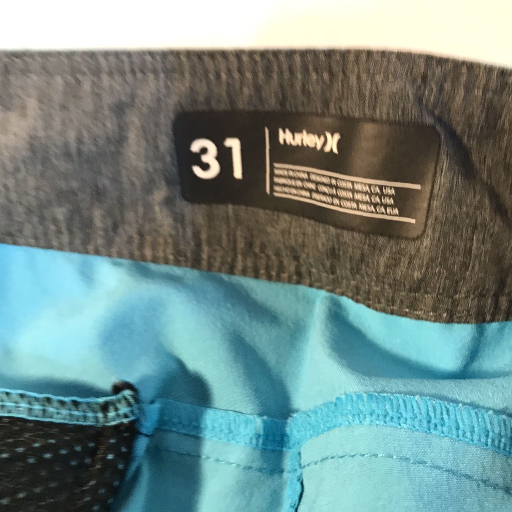 Hurley Hurley Phantom Men's 9in Board Shorts Blue Size 31 Swimwear Surf Beach Logo Size US 31 - 3 Thumbnail