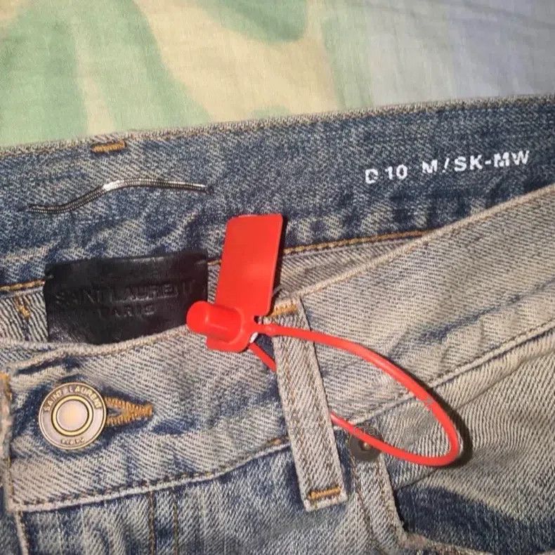 Saint Laurent Paris Saint Laurent Paris Wash mud-dyed cut hole denim pants siz Size US 32 / EU 48 - 3 Thumbnail