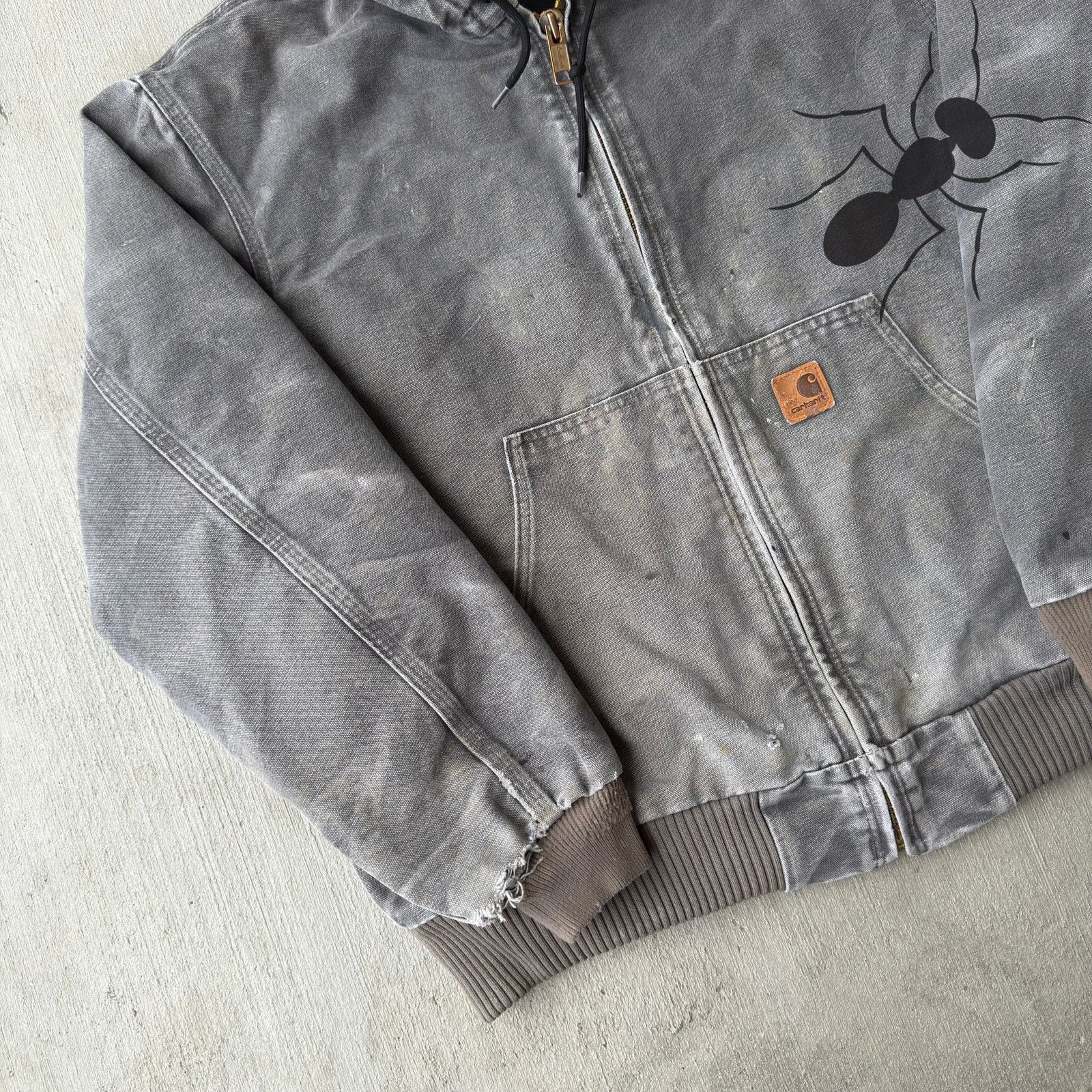 Carhartt × Vintage Carhartt J130 GVL Gray hooded work wear jacket Size US L / EU 52-54 / 3 - 2 Thumbnail