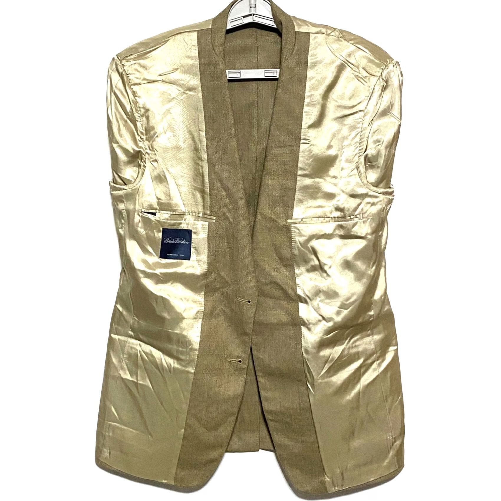 Brooks Brothers Brooks Brothers Wool Blazer Suit Jacket Mens 40 Regular Tan Notch Lapel Single-Breasted 2-Button Formal Career Business Jacket Coat Size 40R - 7 Thumbnail