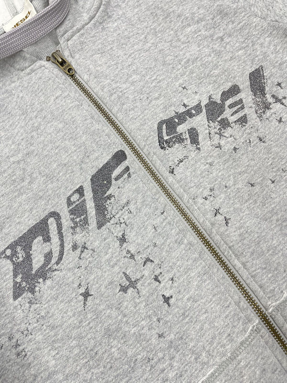 Diesel Women Diesel Grey Zip Hoodie Big Logo Y2K Size L / US 10 / IT 46 - 5 Thumbnail
