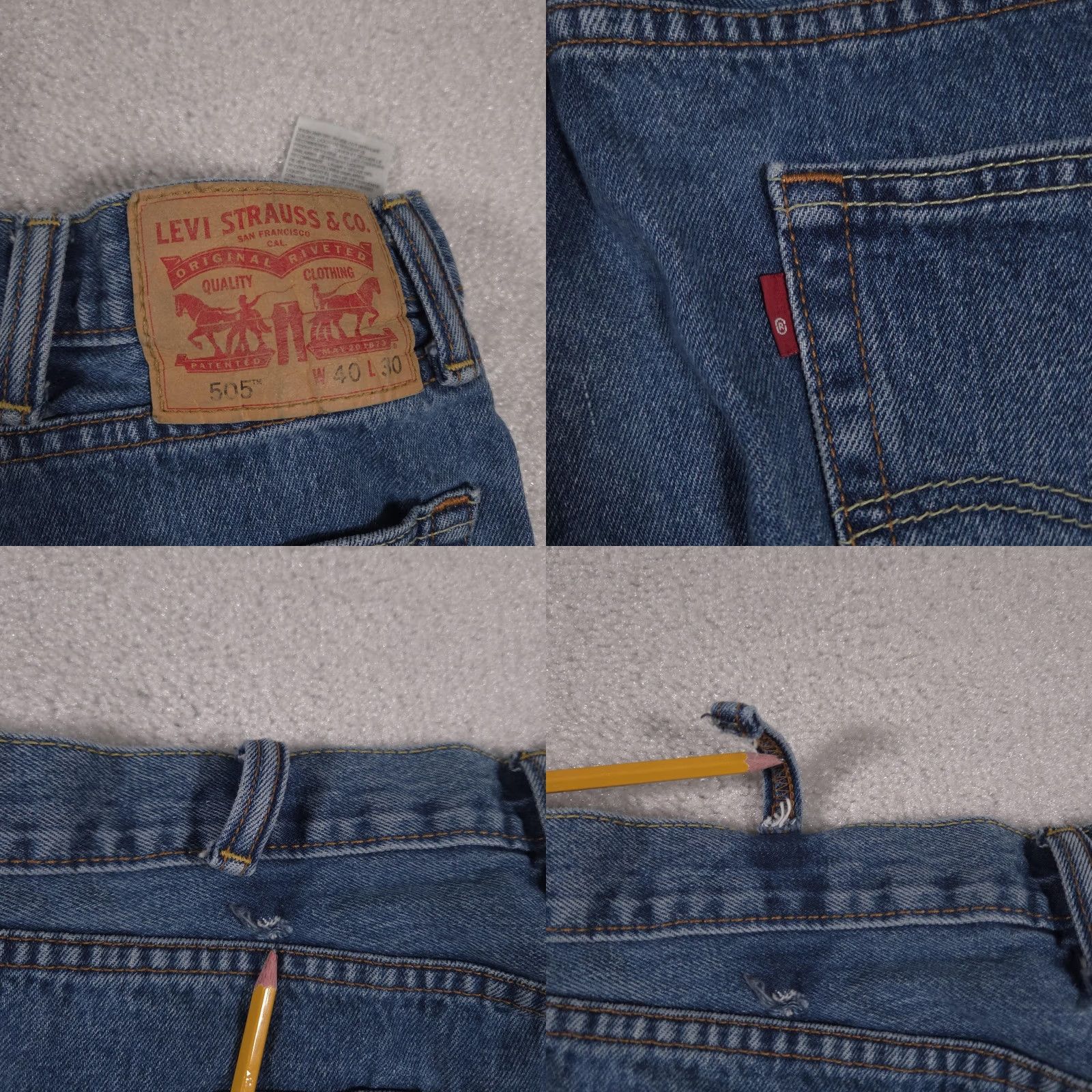 Levi's Levi's 505 Jeans Mens 40x30 Blue Straight Leg Zip Fly Denim Mid Rise 5 Pocket Jeans Size US 40 / EU 56 - 10 Thumbnail