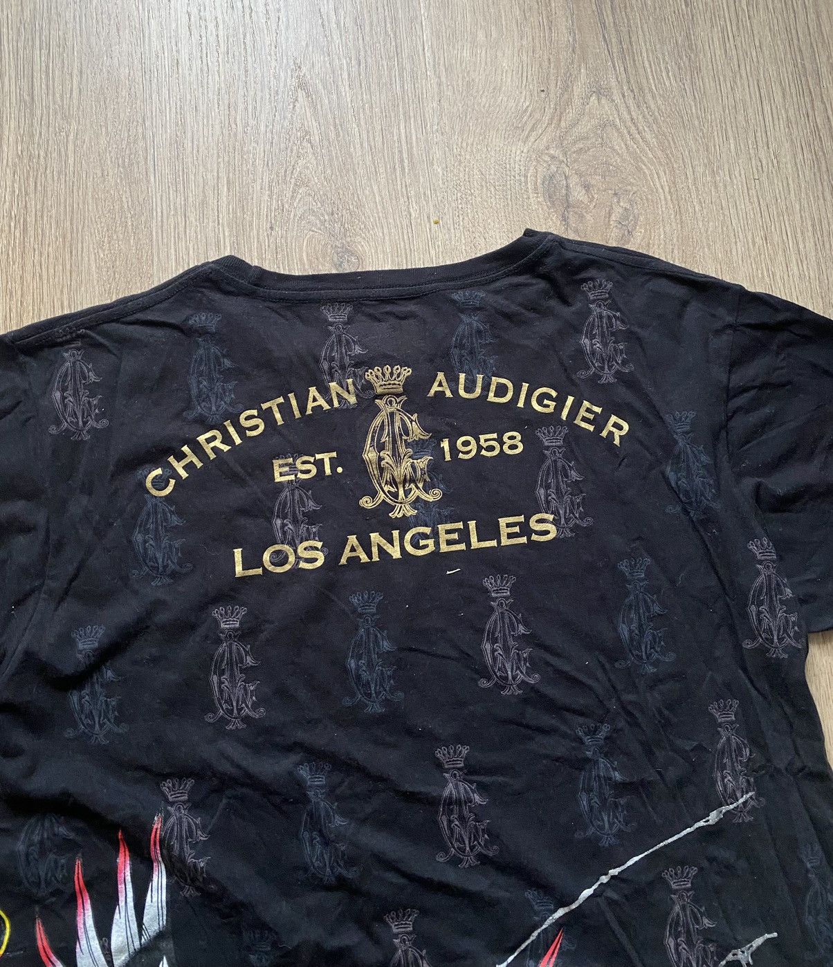 Christian Audigier Vintage Christian Audigier Y2K crazy over print Ed Hardy tee Size US L / EU 52-54 / 3 - 8 Thumbnail
