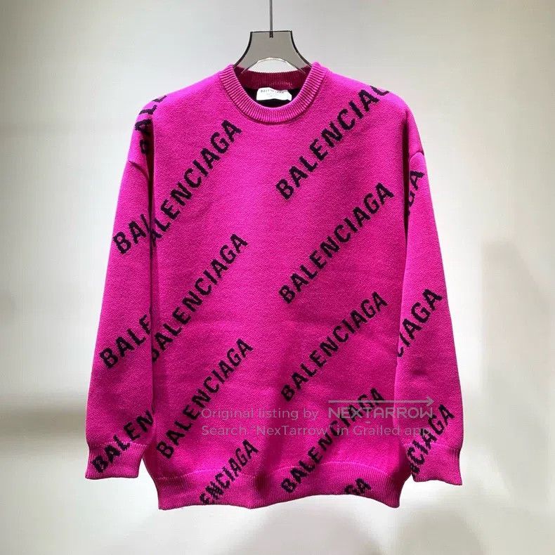 Balenciaga Balenciaga Fuchsia barrage fully printed knit sweater Size US XS / EU 42 / 0 - 1 Thumbnail