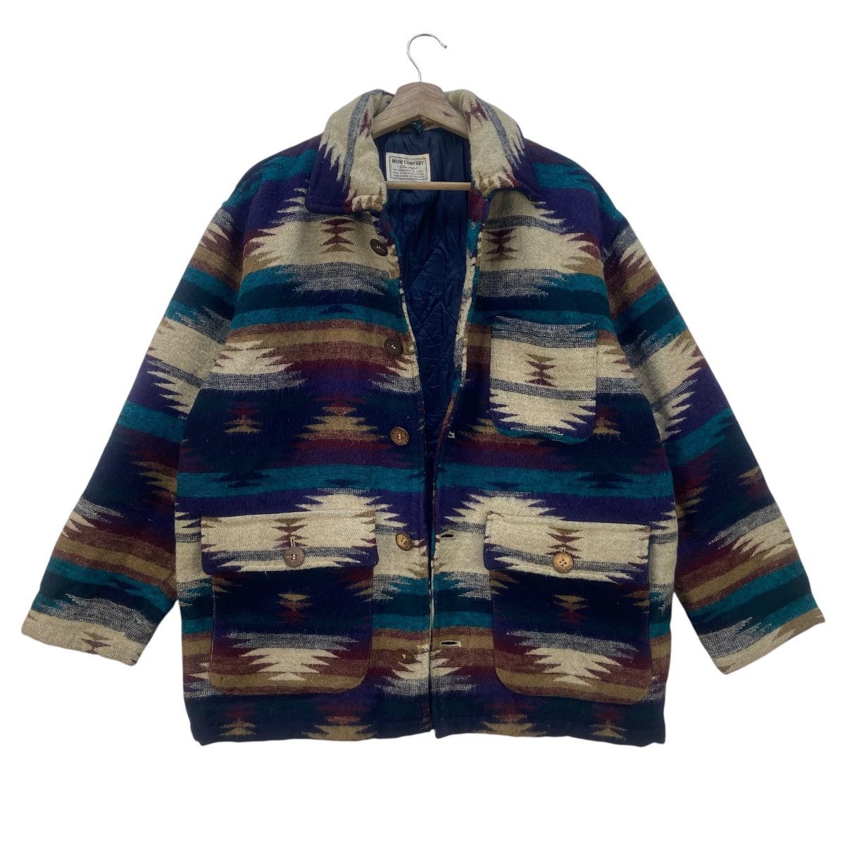 Japanese Brand × Native Vtg Japanese Brand Native Navajo Loose Polar Fleece Jacket Size US S / EU 44-46 / 1 - 1 Thumbnail