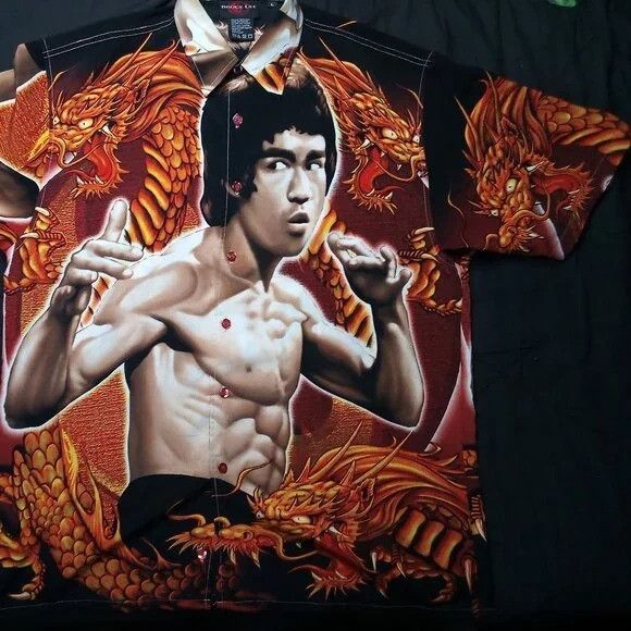 Vintage Vintage Y2K Bruce Lee Enter The Dragon Button Shirt Size US L / EU 52-54 / 3 - 4 Thumbnail