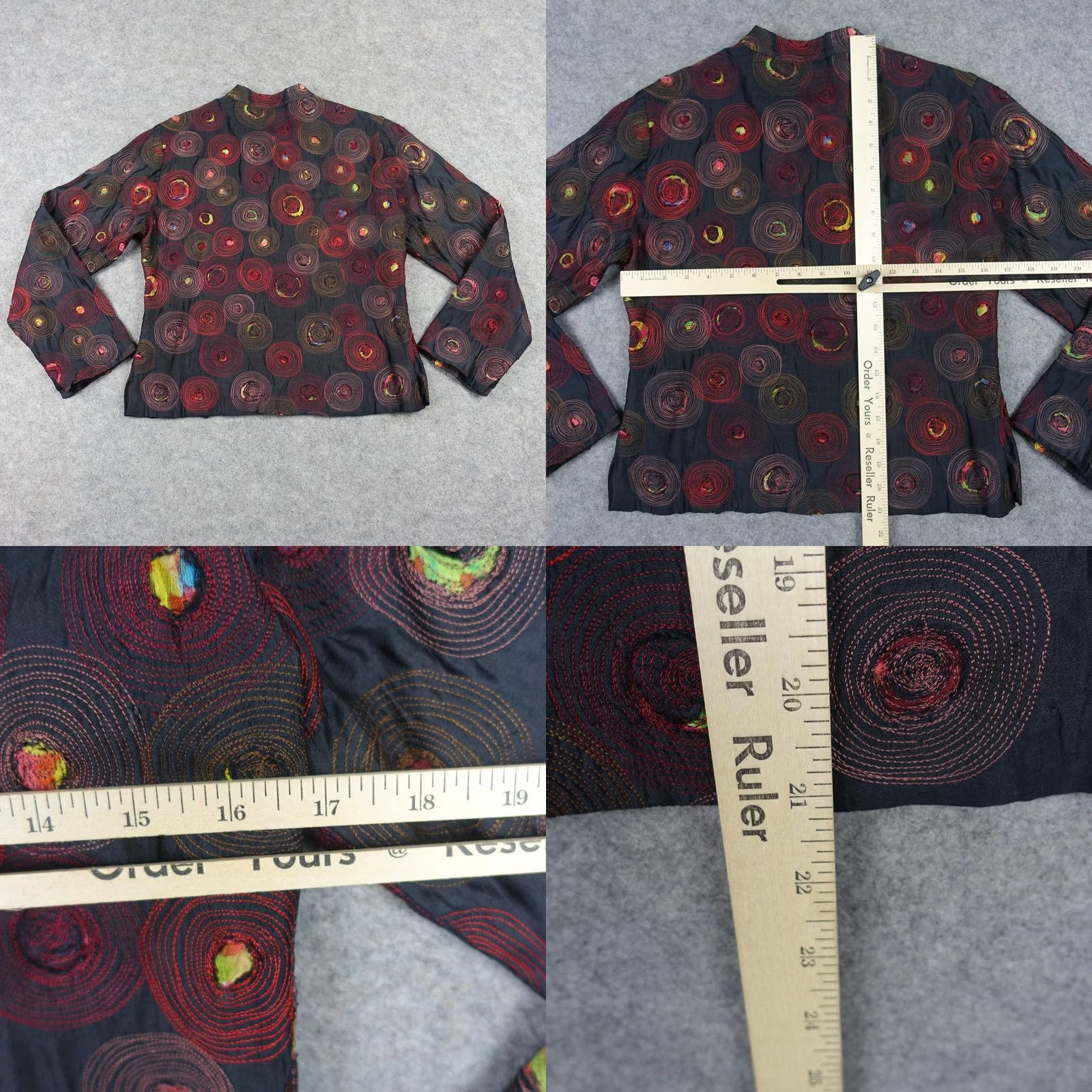 Vintage VINTAGE Neeru Kumar Jacket Womens Small Black Silk Embroidered Geometric VTG Size S / US 4 / IT 40 - 8 Thumbnail