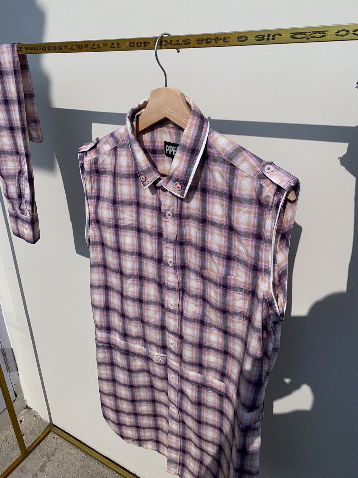 If Six Was Nine 1990s PPFM - 2 in 1 Plaid Longline Shirt Vkeii Style Size US L / EU 52-54 / 3 - 2 Thumbnail