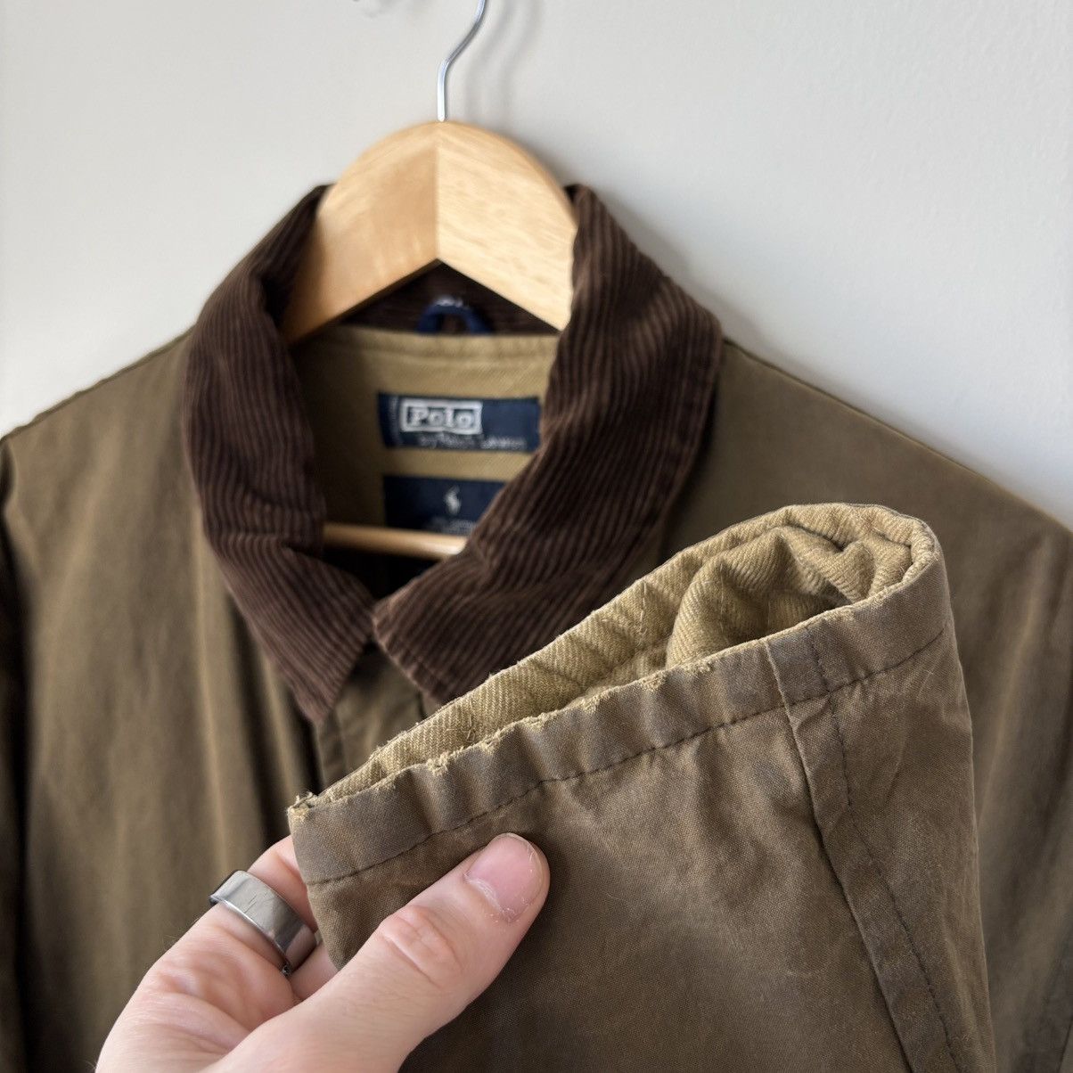 Polo Ralph Lauren Vintage Oilcloth Waxed Cotton Canvas Jacket Olive Size US M / EU 48-50 / 2 - 11 Thumbnail
