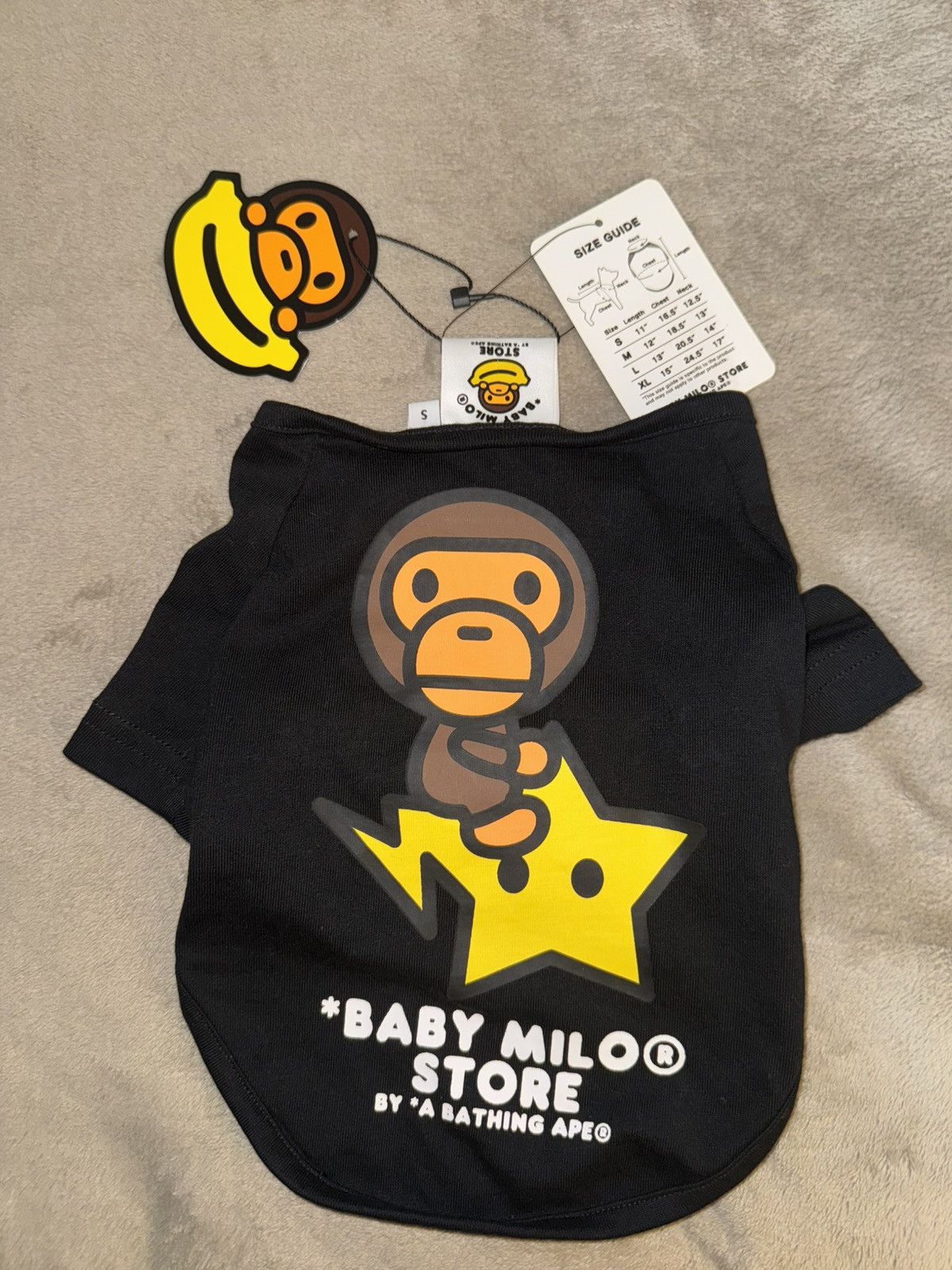 Bape Baby Milo Star Pet Tee Size “S” Black Bape Size ONE SIZE - 1 Thumbnail