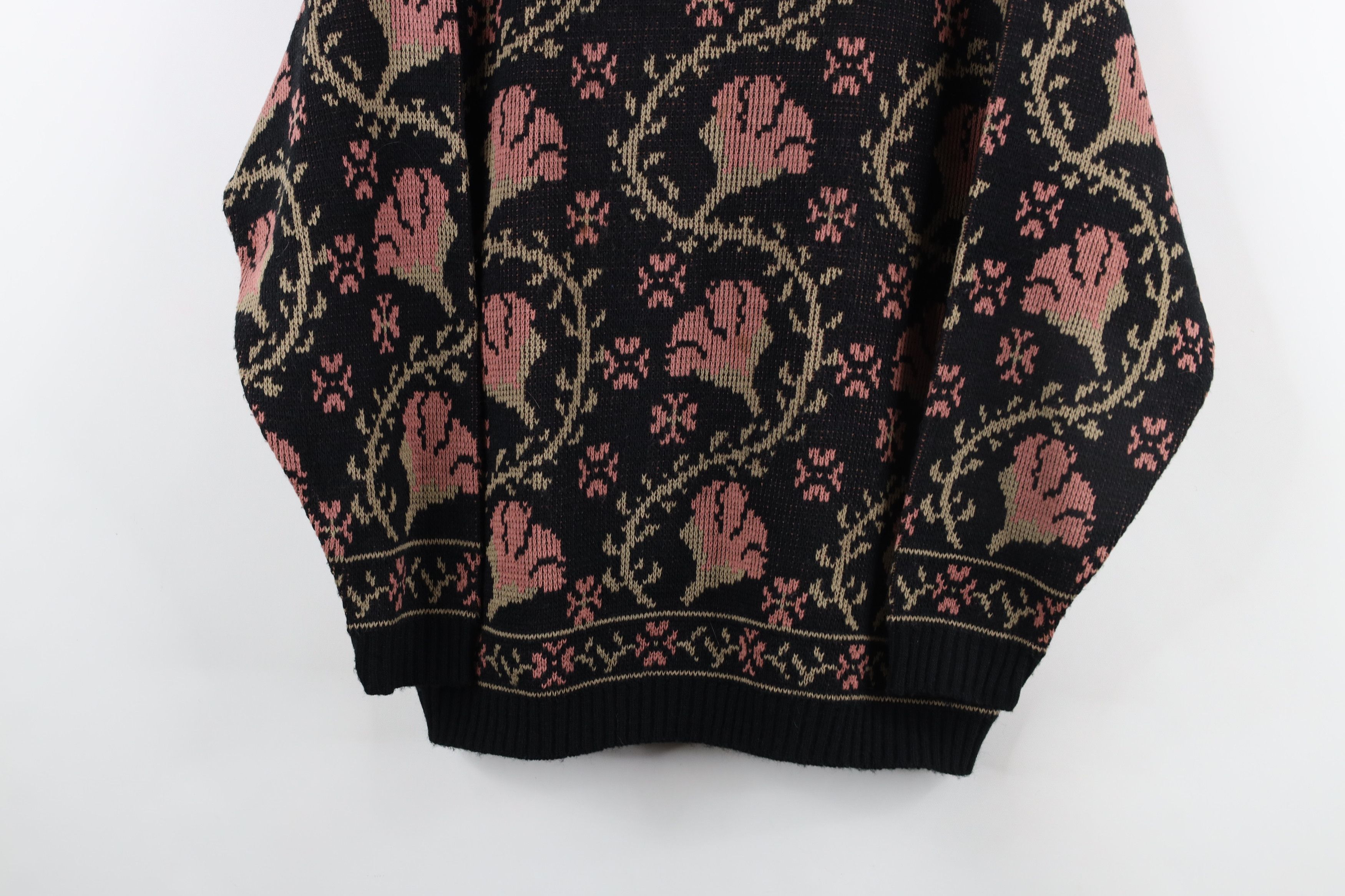 Vintage Vintage 90s Streetwear Flower Tapestry Knit Sweater USA Size M / US 6-8 / IT 42-44 - 3 Thumbnail