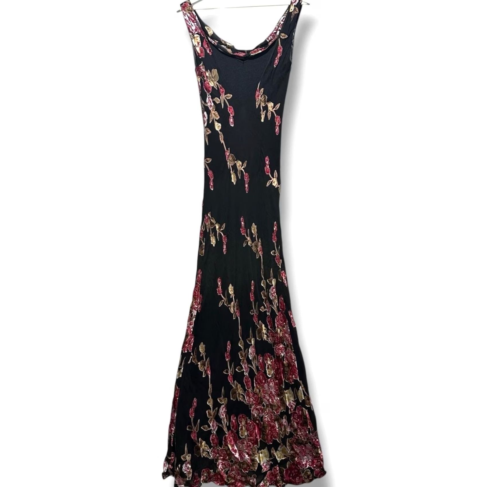Vintage Sue Wong Nocturne Gown Womens 10 Silk Blend Intricate Floral Beads & Sequins Maxi Dress Long Ruffle Beaded Sequin VINTAGE خ Size L / US 10 / IT 46 - 3 Thumbnail