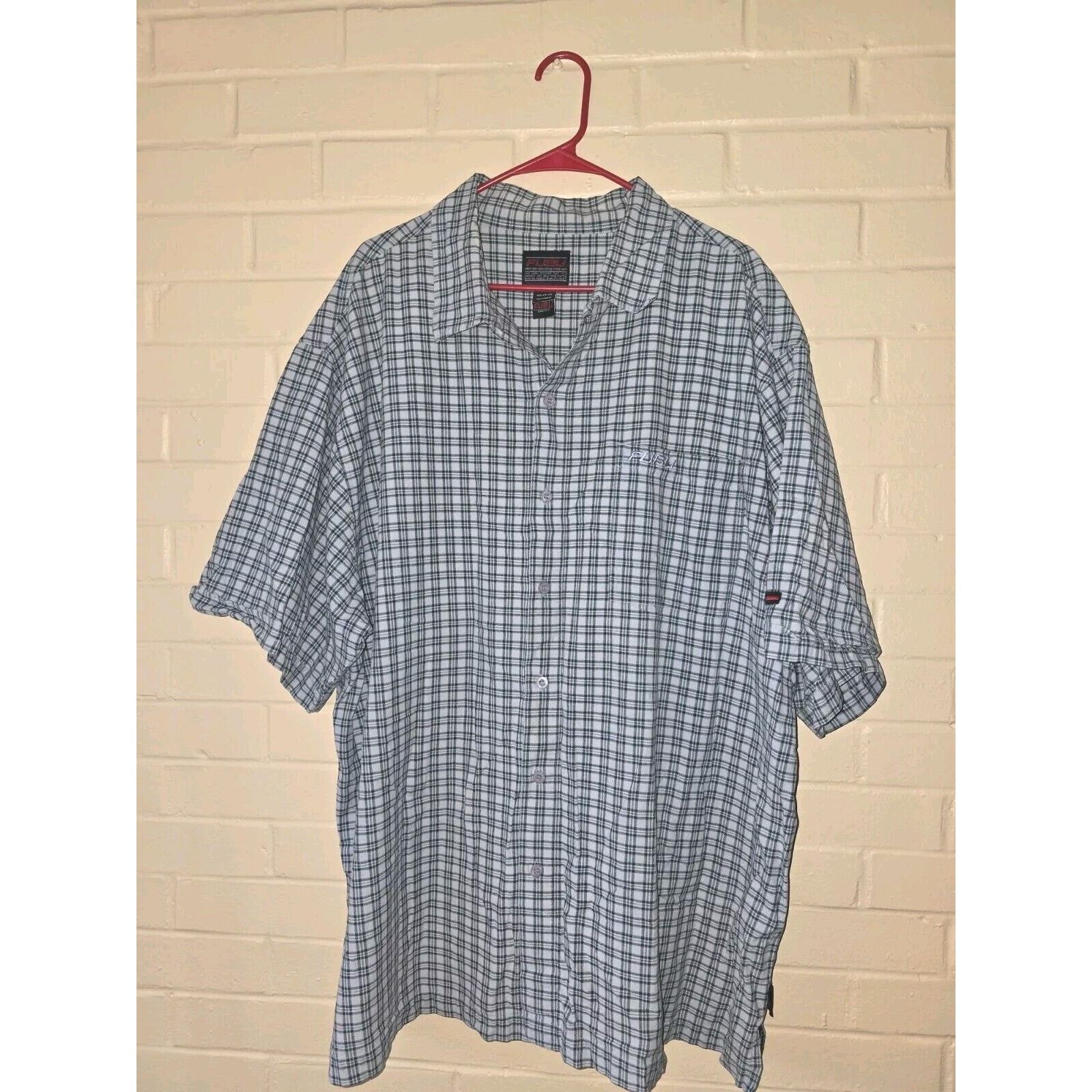 Fubu FUBU Mens Button Up Shirt XXL Check Plaid Short Sleeve Y2K Size US XXL / EU 58 / 5 - 1 Thumbnail