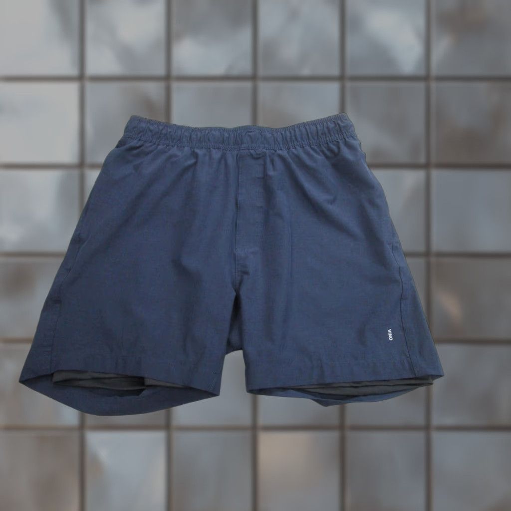 Onia Onia Shorts Mens Medium Blue 2-in-1 Lined Running Training Quick Dry Zip Pocket Size US 31 - 1 Thumbnail