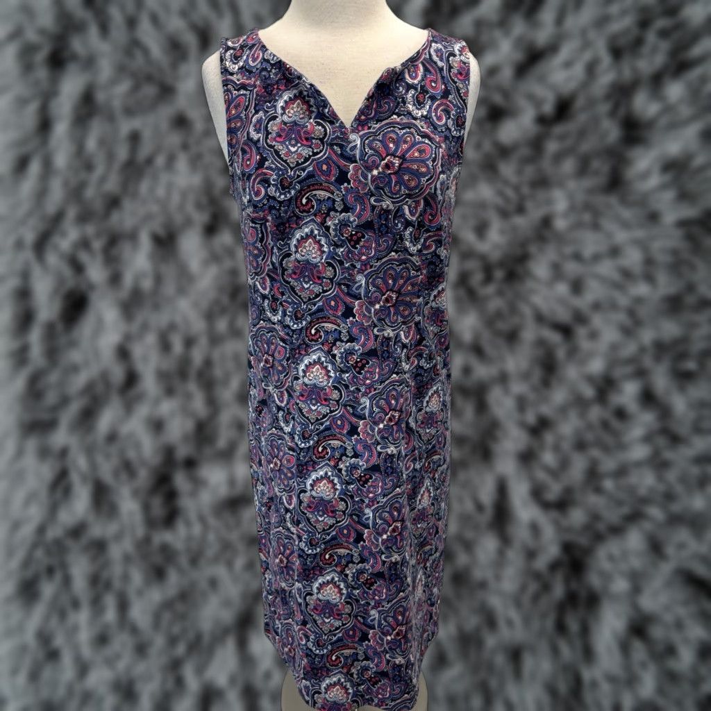 Talbots Talbots Paisley Shift Dress S Medium Women’s Sleeveless Stretch Everyday Multicolor Short M Womens Size M / US 6-8 / IT 42-44 - 1 Thumbnail
