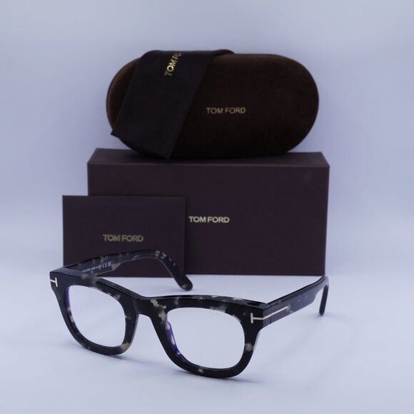 Tom Ford Tom Ford FT5872-B 005 Eyeglasses Black Havana 48mm Square Size ONE SIZE - 9 Thumbnail