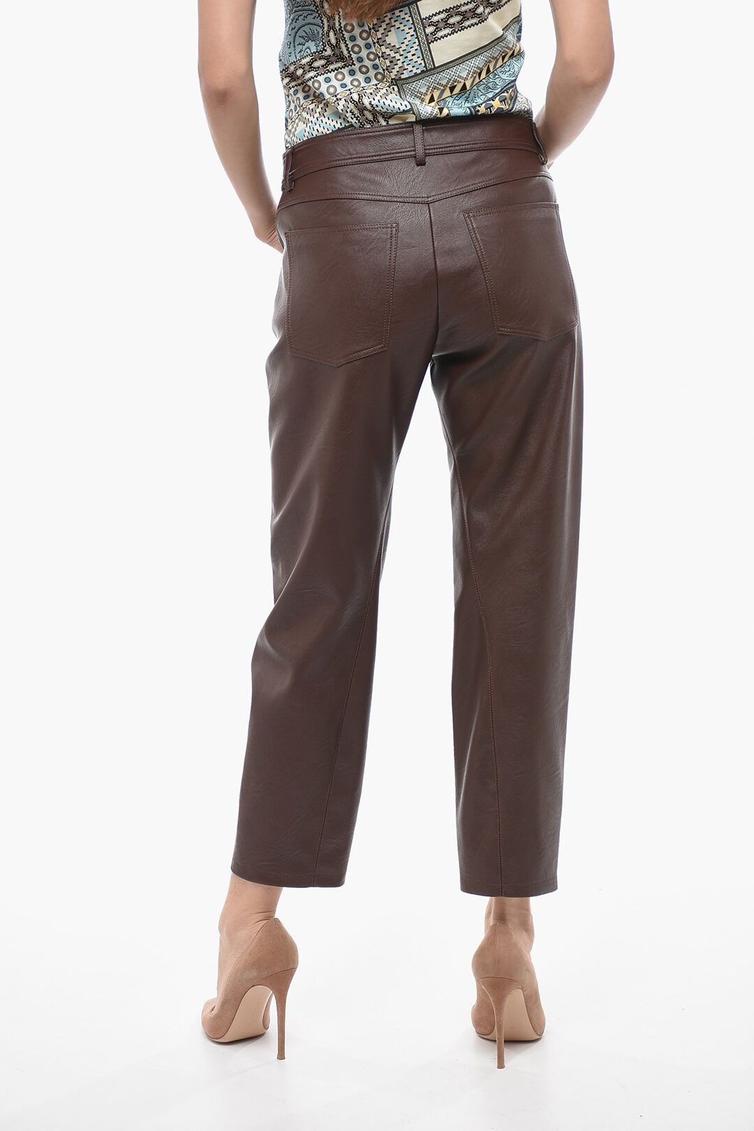 Stella McCartney og1mm0824 Eco-Leather 5 Pocket Pant in Dark Brown Size 27" / US 4 / IT 40 - 2 Thumbnail