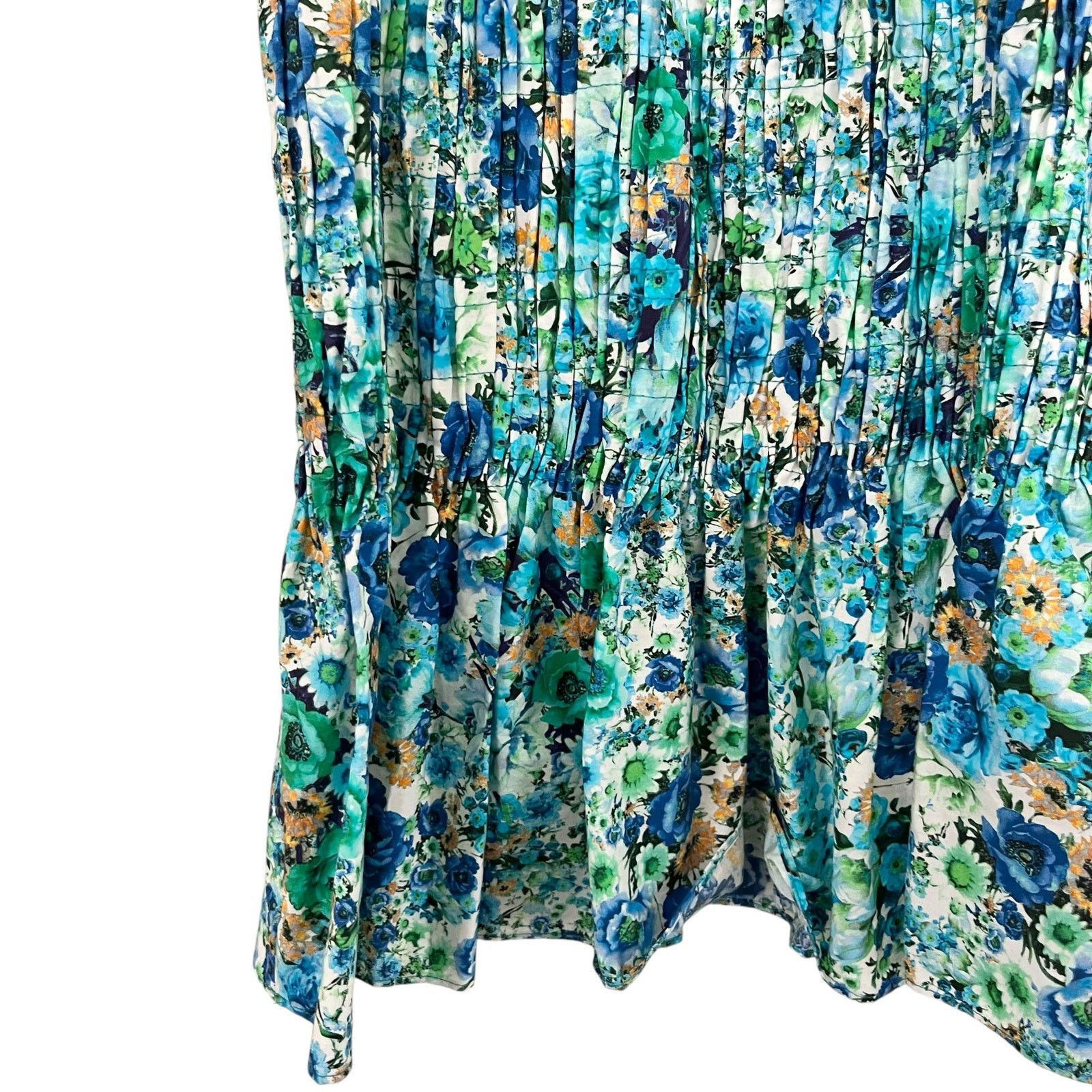 Zara Zara Blue Floral Print Smocked Square Neck Mini Dress Size XS / US 0-2 / IT 36-38 - 7 Thumbnail