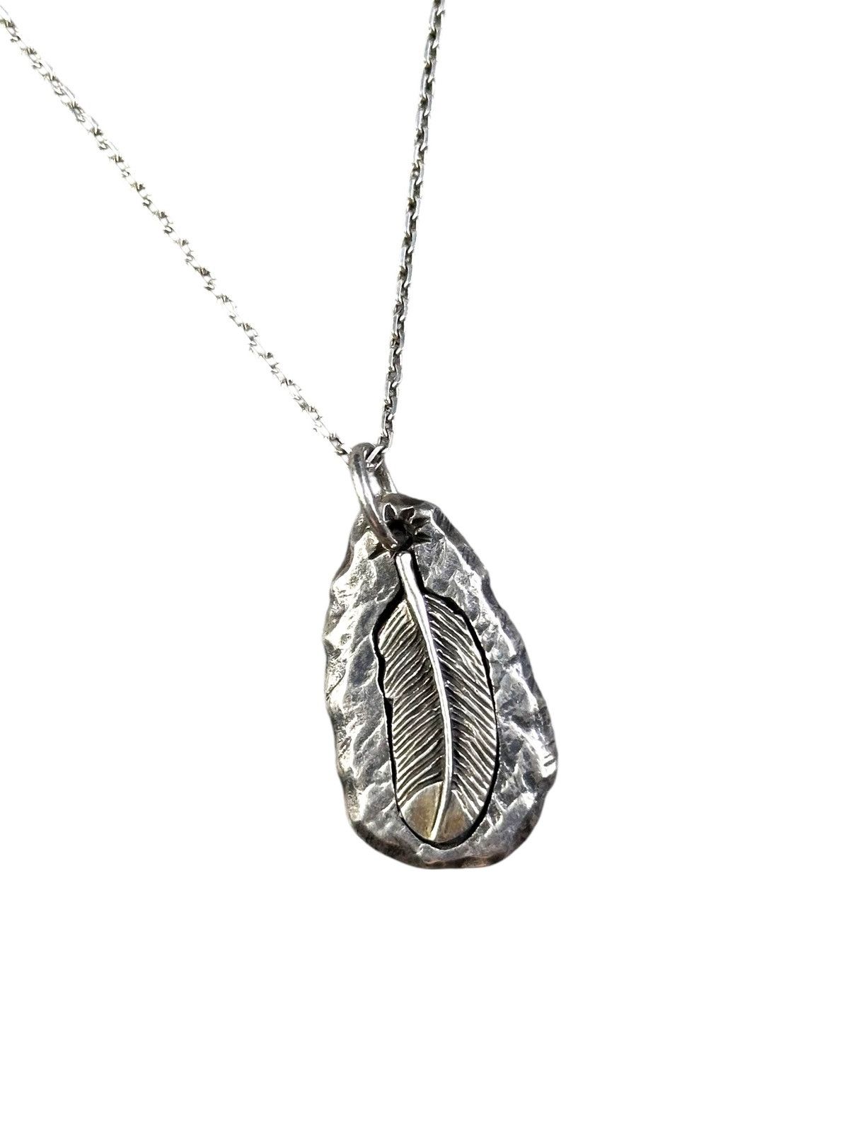 Vintage 90s RED ROCK STERLING SILVER FEATHER MEDALLION NECKLACE Size ONE SIZE - 1 Thumbnail