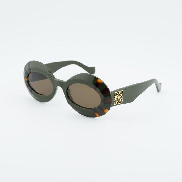 Loewe Loewe LW40091I 96E Sunglasses Havanan/Green Oval Frame Size ONE SIZE - 1 Thumbnail