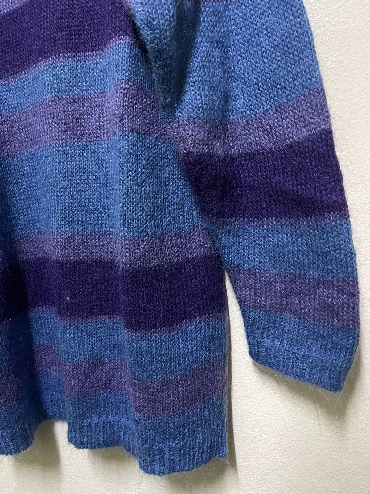 Abercrombie & Fitch × Vintage Abercrombie & Fitch Jumper Striped Mohair Size L / US 10 / IT 46 - 11 Thumbnail