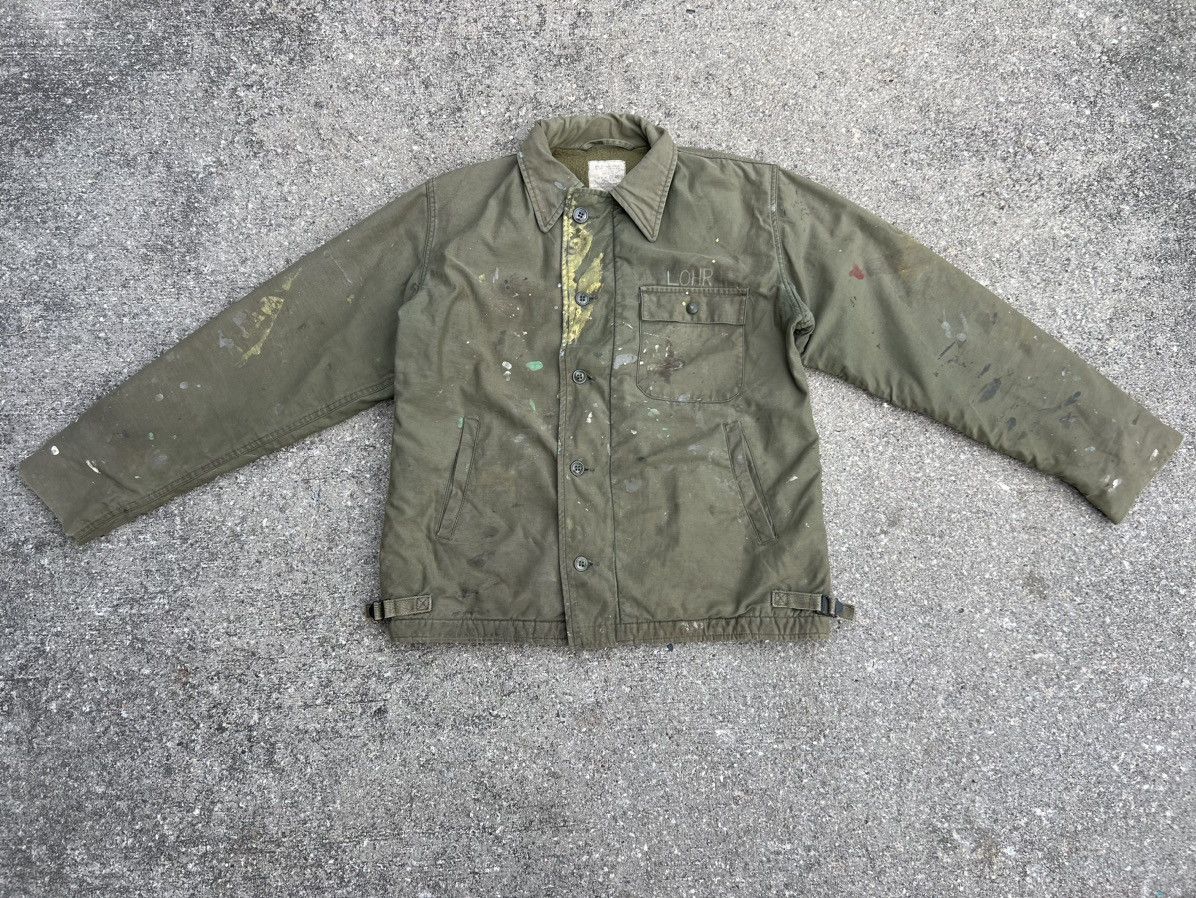 Vintage VTG Trashed US Navy Permeable A-2 Cold Weather Deck Jack Size US M / EU 48-50 / 2 - 1 Thumbnail