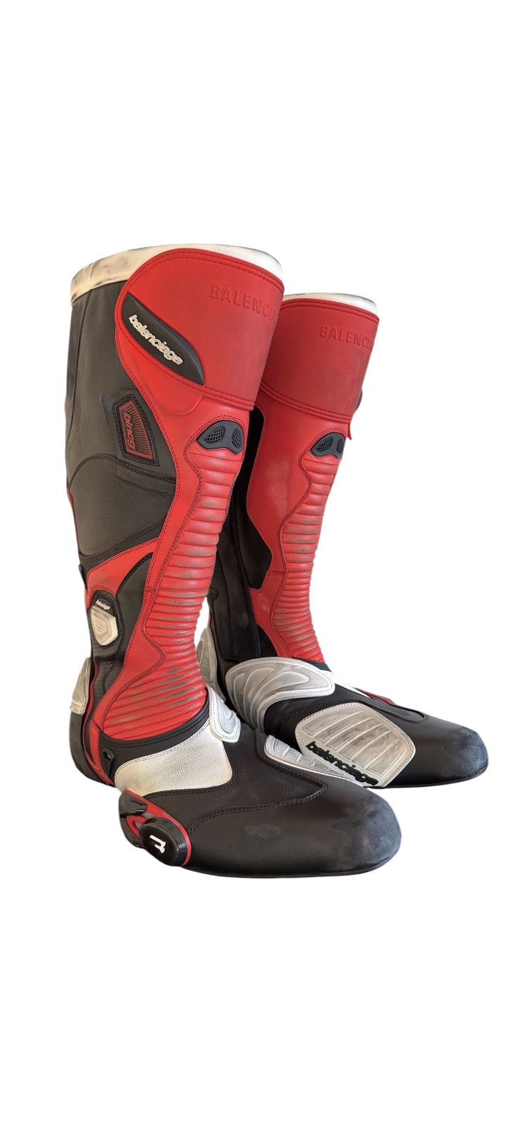 Balenciaga New Black Red White Winter 23 Biker Boots (46) Size US 13 / EU 46 - 5 Thumbnail