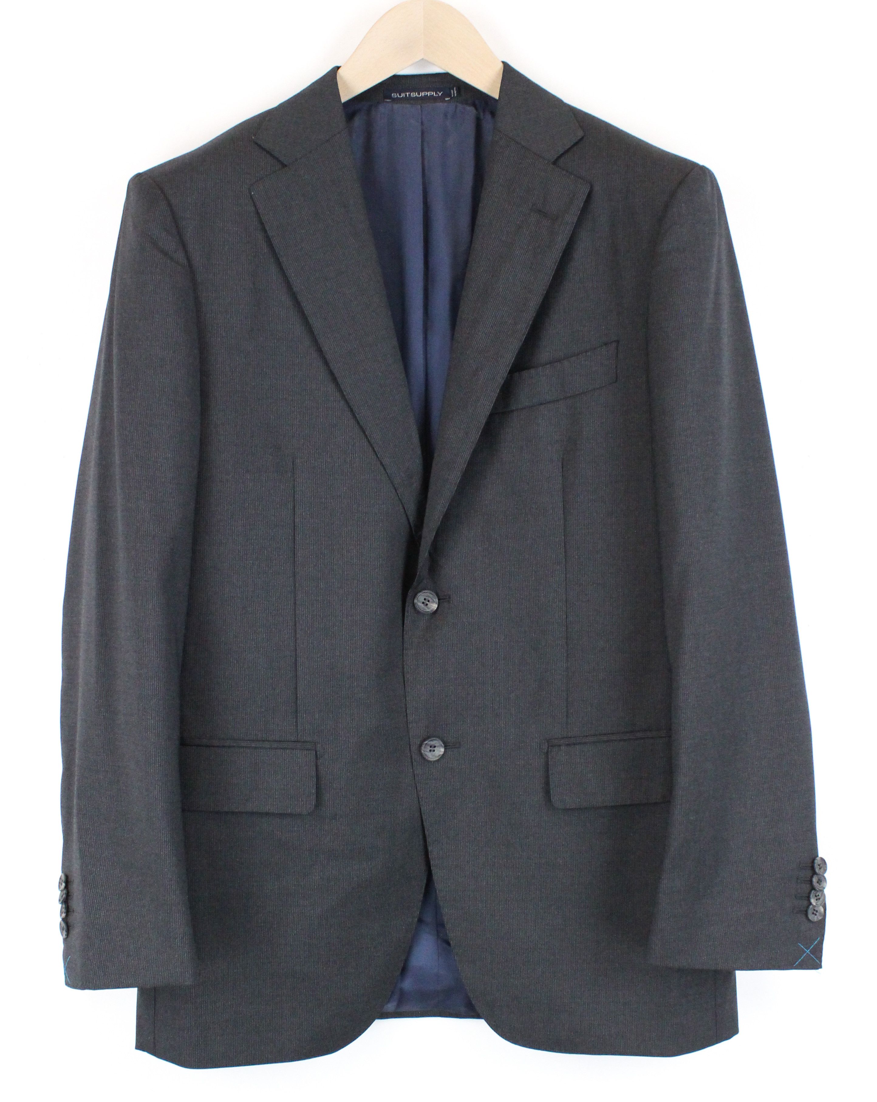 Suitsupply NAPOLI UK38R Wool Super 110's Grey Striped Blazer 60220 Size 38R - 1 Thumbnail