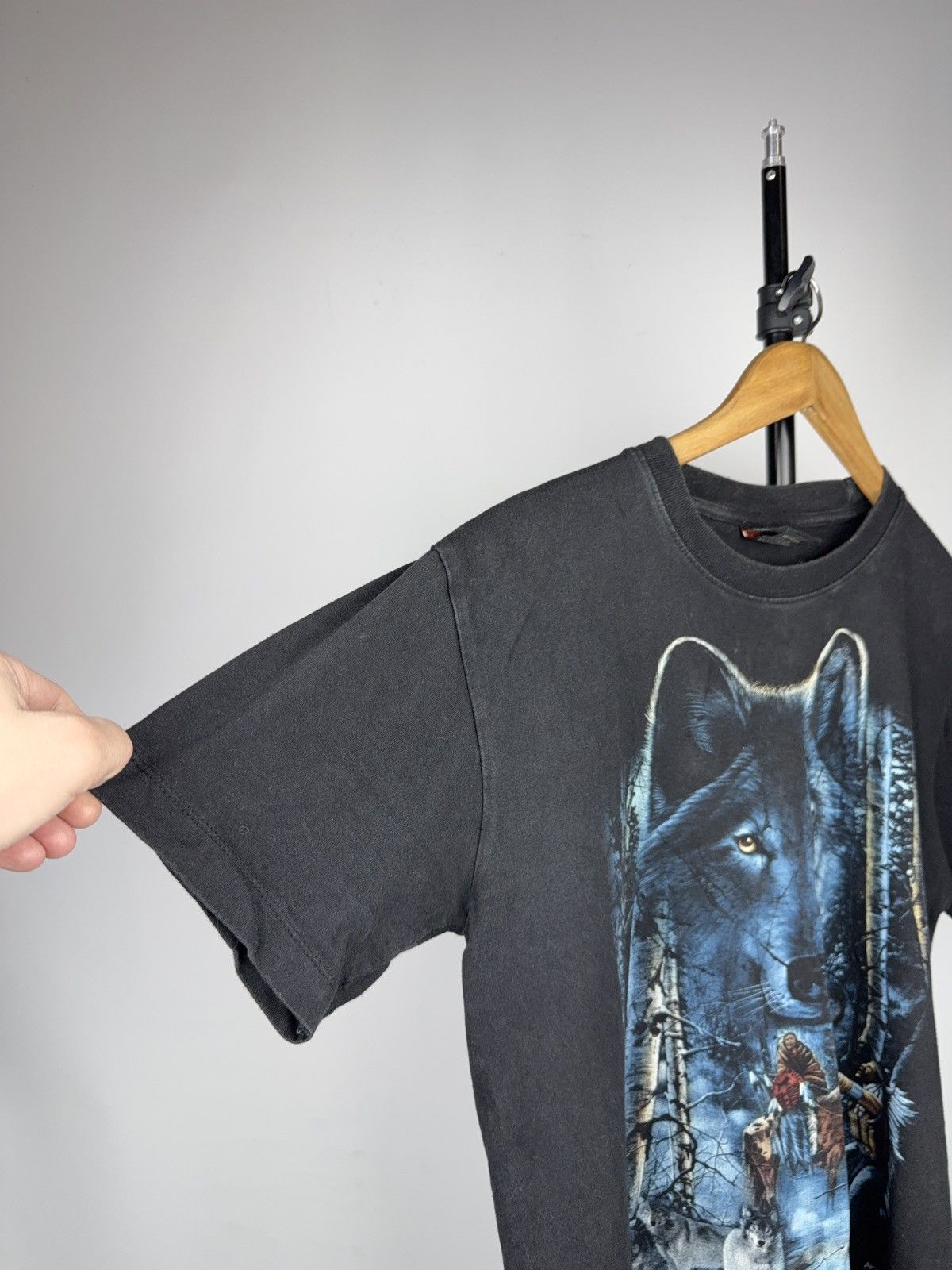 Vintage 90s Retro Vintage Wolf Graphic T-Shirt Native American Art Size US M / EU 48-50 / 2 - 6 Thumbnail