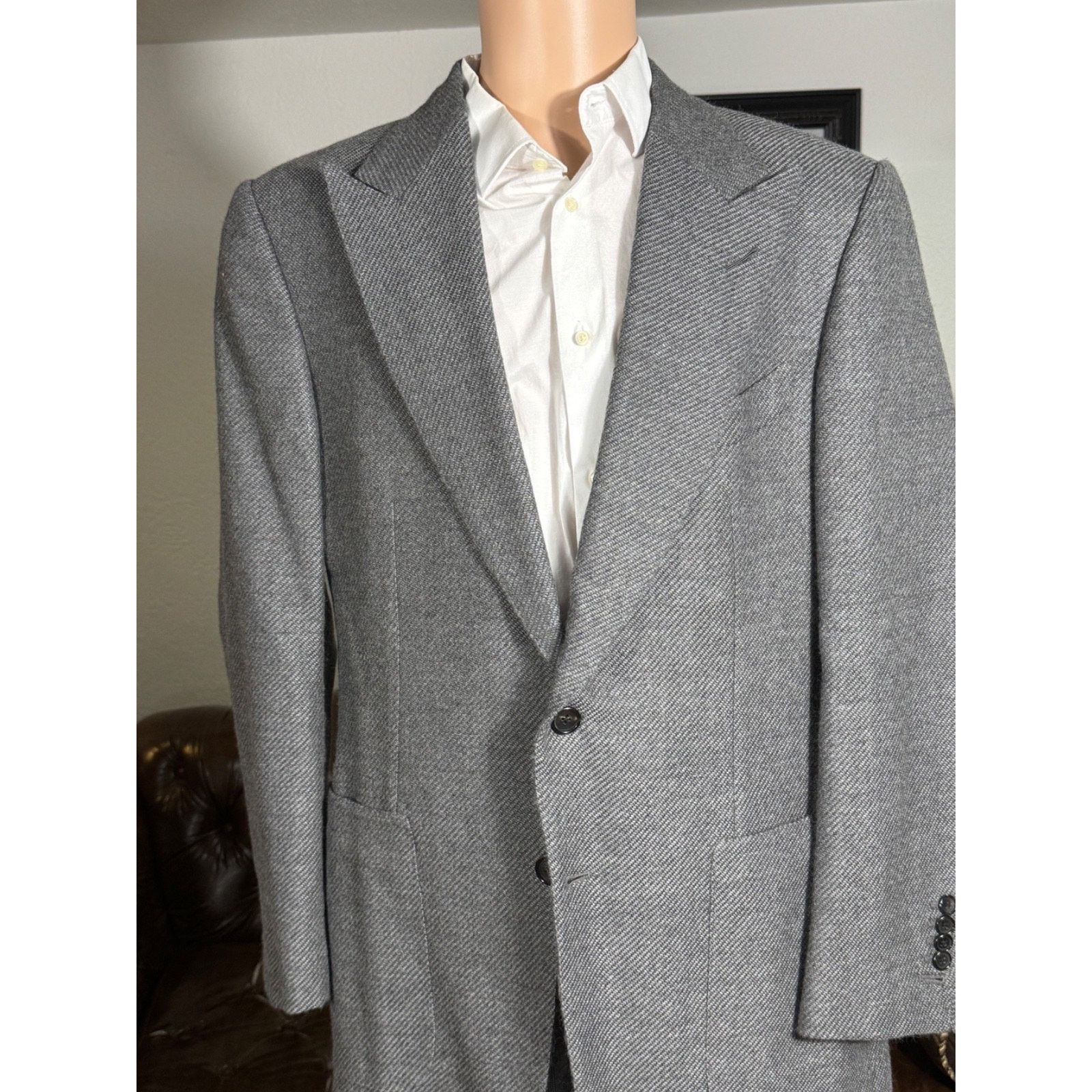 Tom Ford Tom Ford Gray Alpaca Cashmere Tweed Blazer Jacket 44R Peak Size 44R - 1 Thumbnail