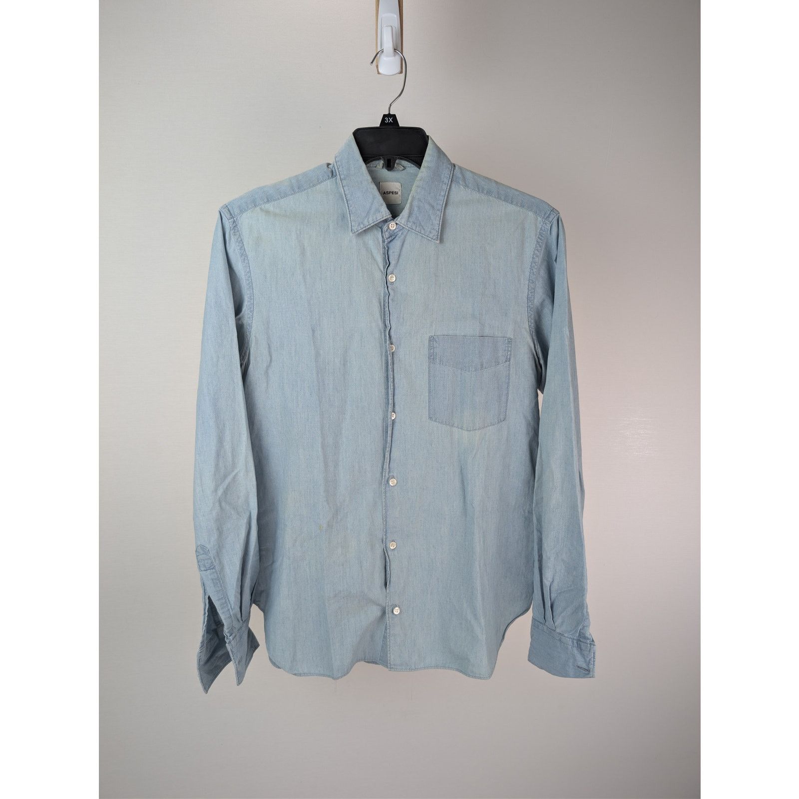 Aspesi o1rshd1 CC20 Casual shirt Sedici Shirt in Light Denim Blue Size US M / EU 48-50 / 2 - 1 Thumbnail