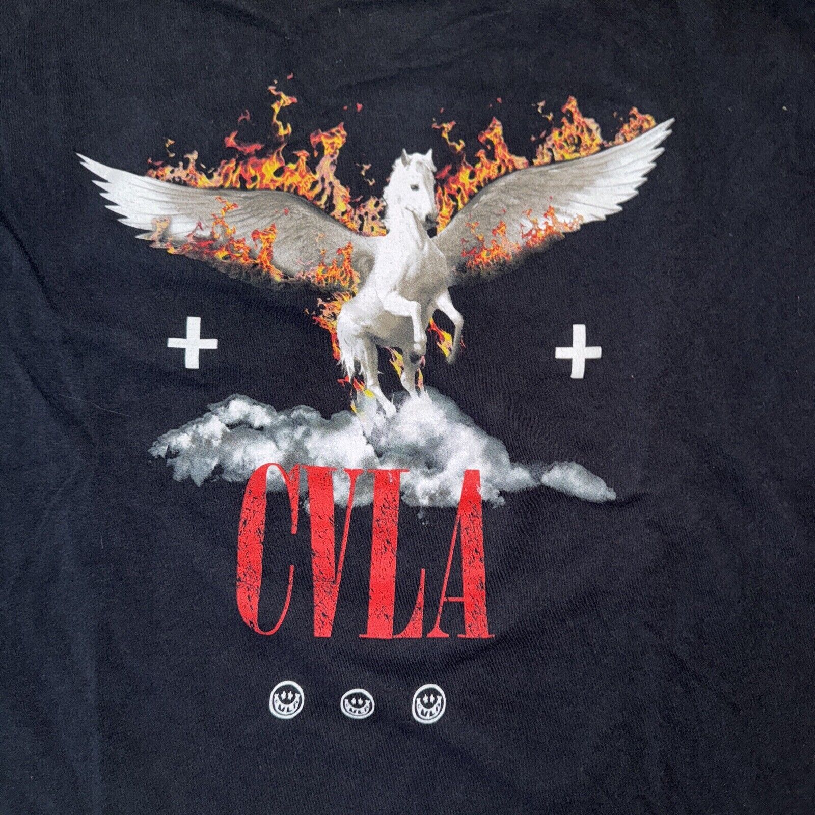 Band Tees × Rap Tees CVLA Pegasus T-Shirt Black 2XL 24x29 Streetwear Athletic Gym Size US XXL / EU 58 / 5 - 2 Thumbnail