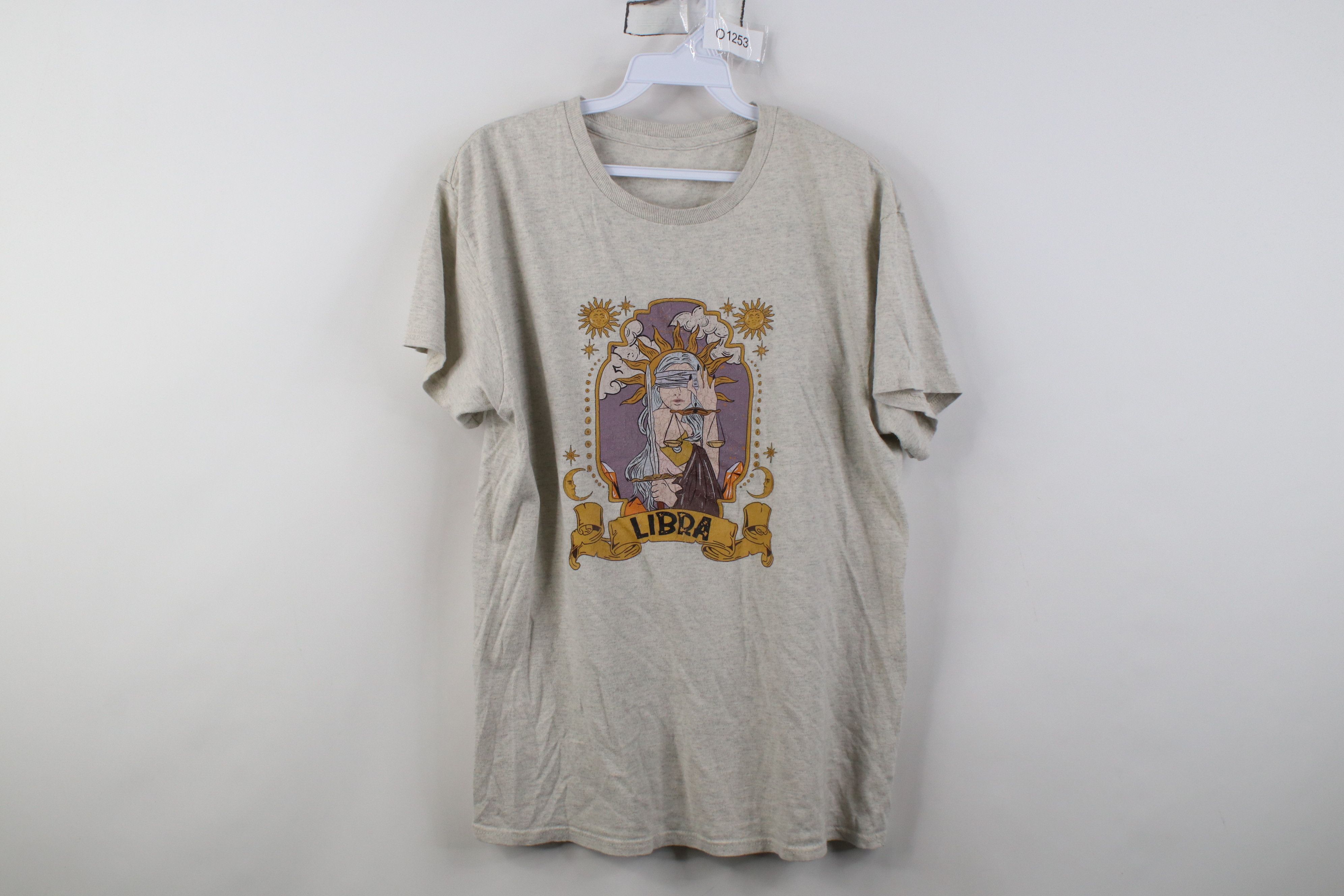 Vintage Vintage 90s Y2K Streetwear Libra Astrology T-Shirt Gray Size M / US 6-8 / IT 42-44 - 1 Thumbnail