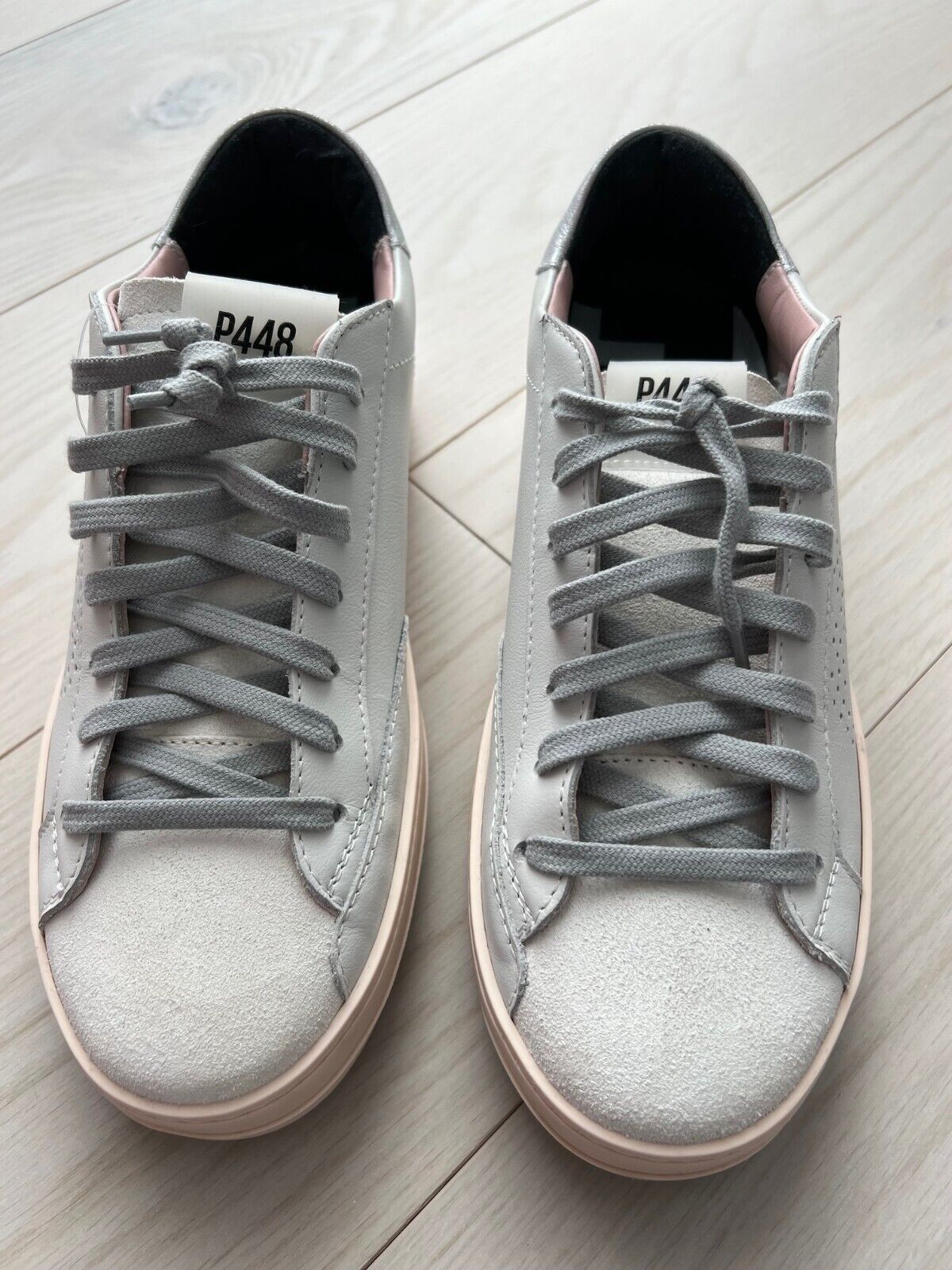 P448 P448 John Morea Leather Sneaker Shoes White ( 40 ) Size US 10 / IT 40 - 5 Thumbnail