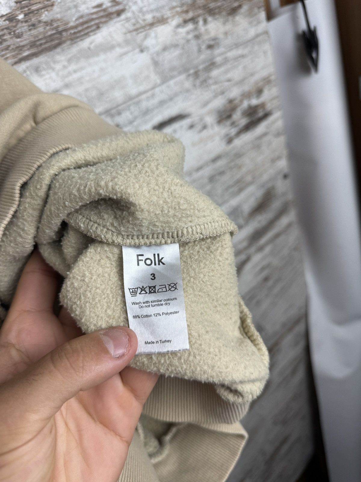 Folk Mens Folk Sweatshirt vintage rare logo beige size M luxury Size US M / EU 48-50 / 2 - 9 Thumbnail