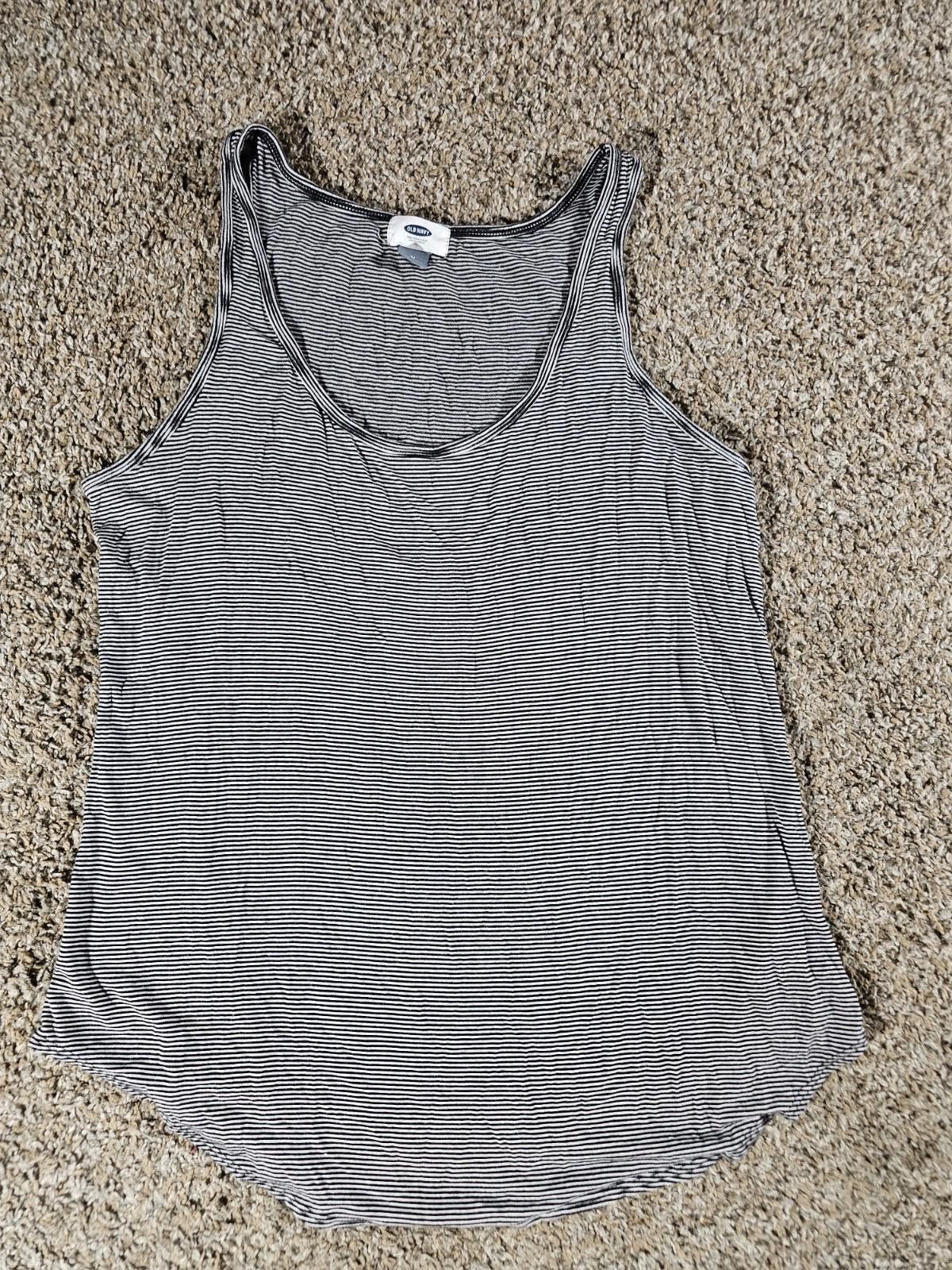 Old Navy Old Navy M Black Gray Striped Tank Top Size M / US 6-8 / IT 42-44 - 1 Thumbnail