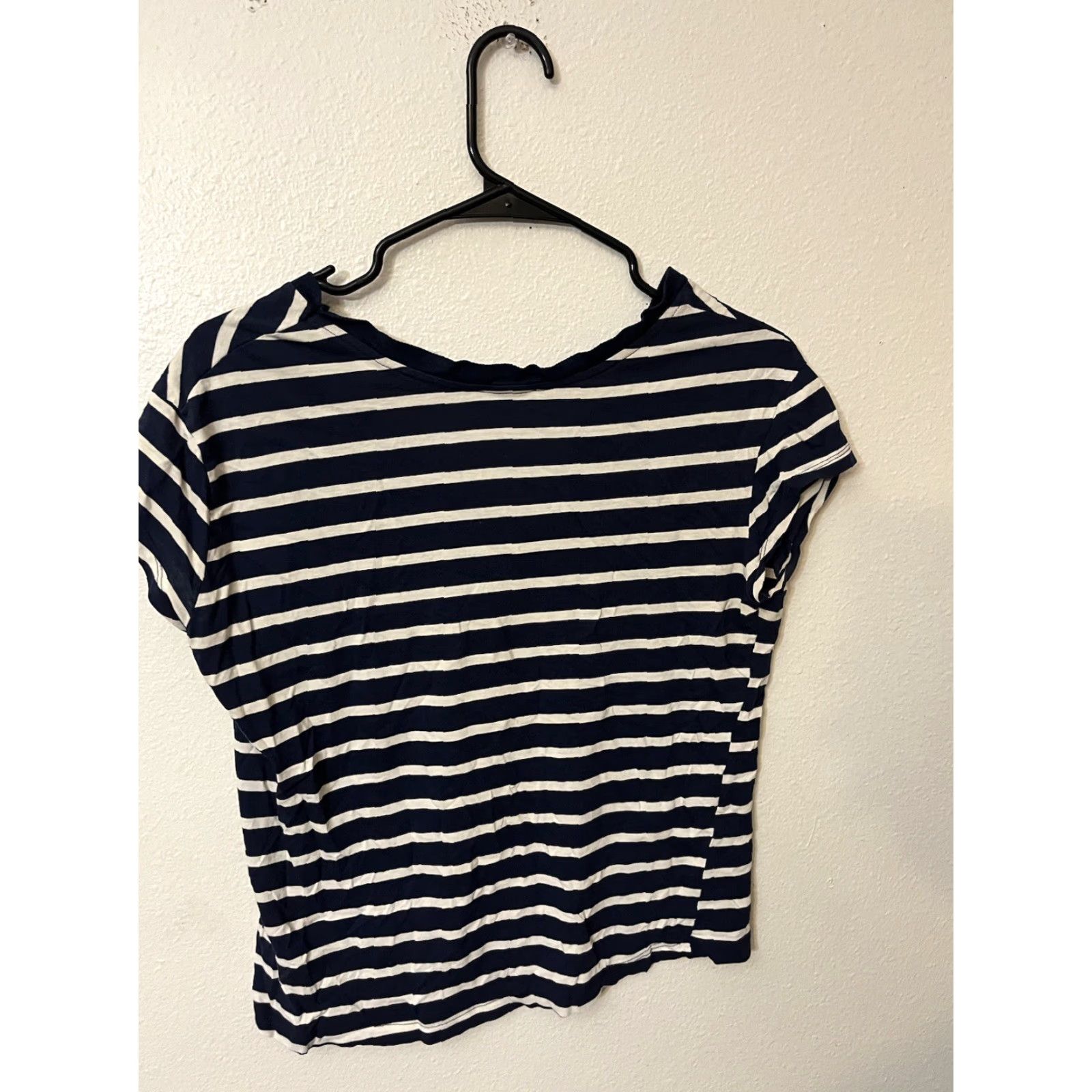 Zara VINTAGE Zara Trafaluc Top Womens V-Neck Striped Medium Blue Knit Top Pretty Good Condition Womens M Knit 90s? Size M / US 6-8 / IT 42-44 - 3 Thumbnail