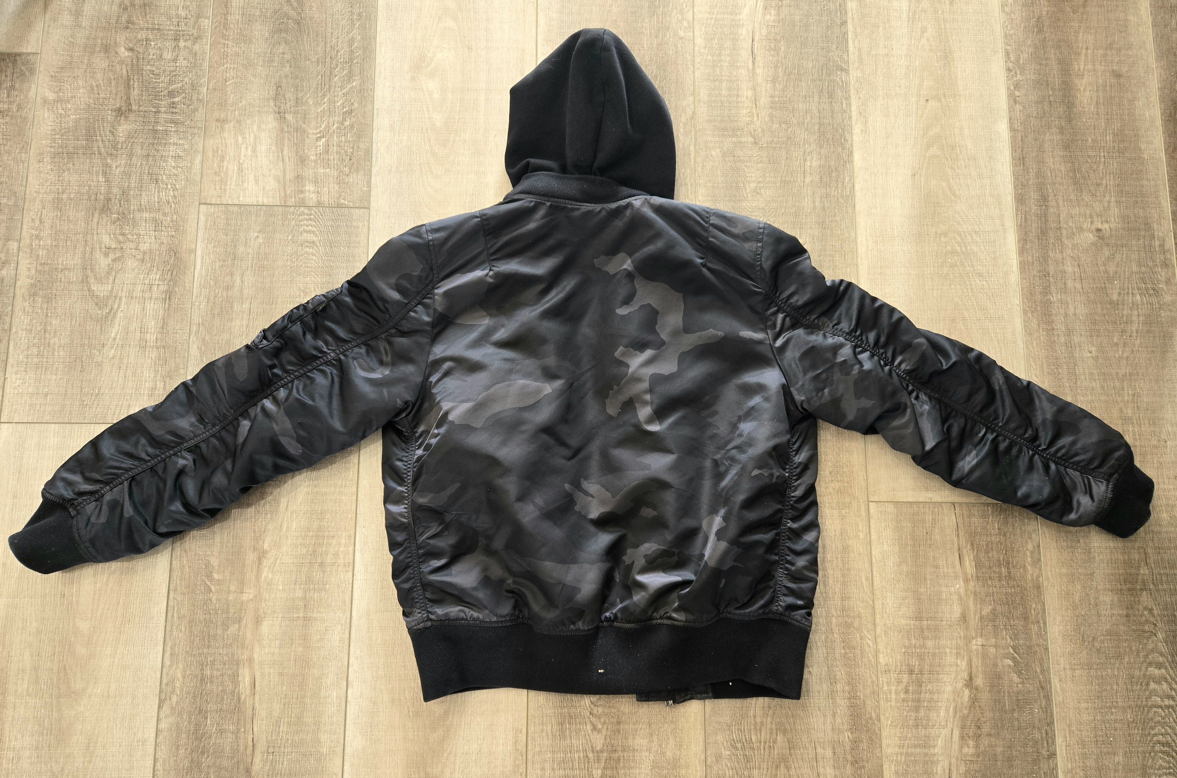 Alpha Industries Black Camo Bomber Jacket W/ Removable Hood Alpha Industries Size US M / EU 48-50 / 2 - 2 Thumbnail