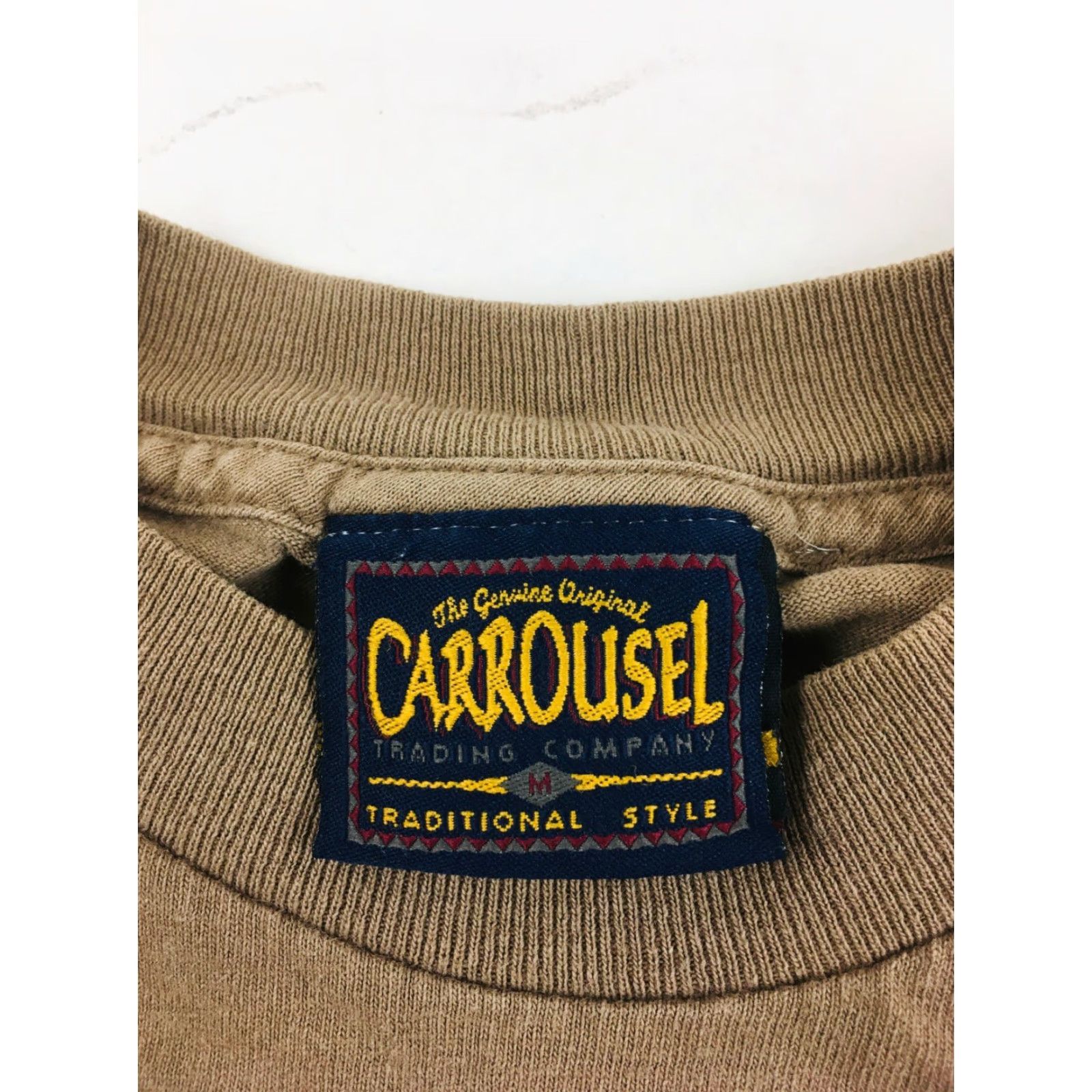 Vintage Carrousel T-Shirt Men's M Brown Short Sleeve Crew Neck Cabela's Deer Print Shirt Mens M Brown Deer Print Size US M / EU 48-50 / 2 - 6 Thumbnail